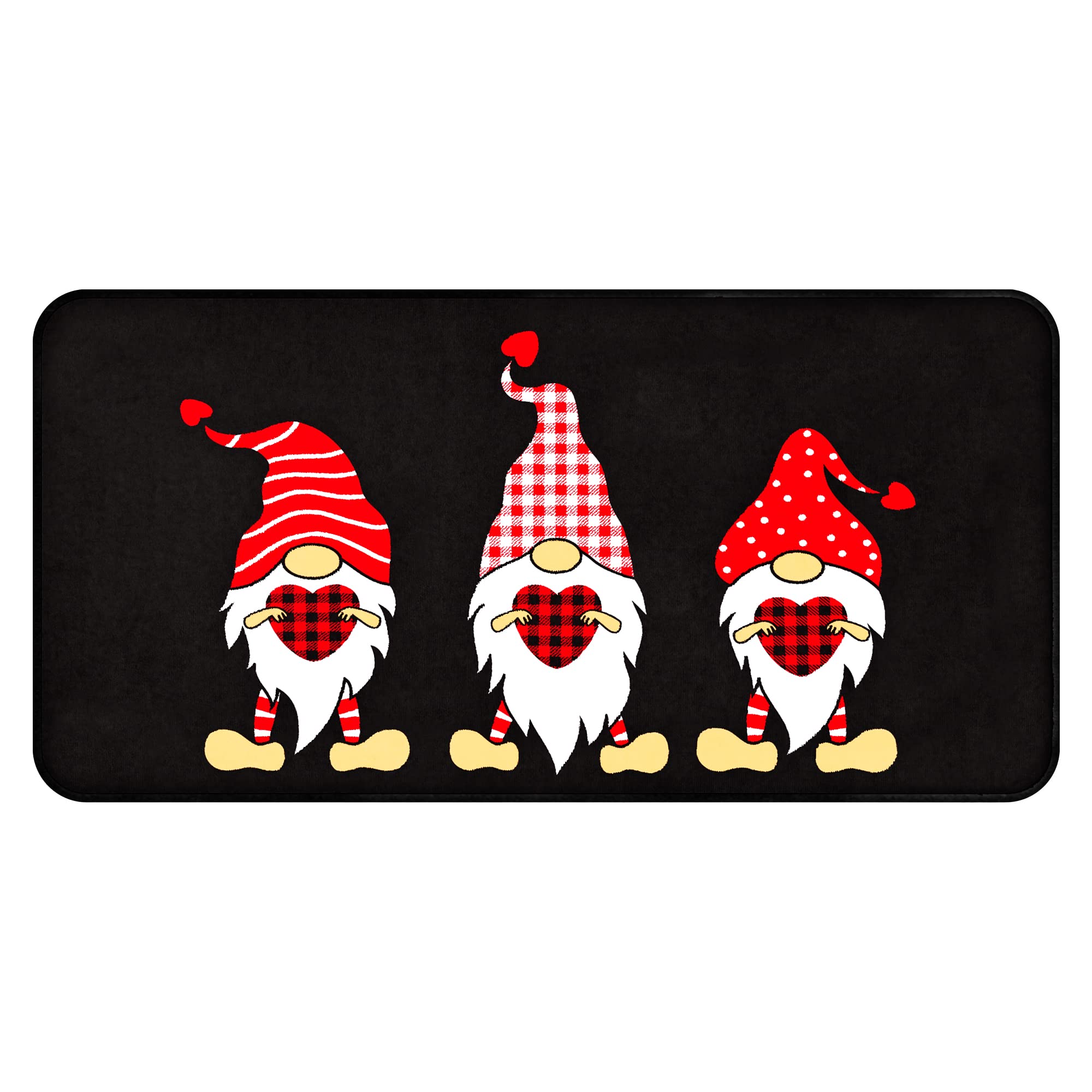 Non-Slip Cushioned Kitchen Floor Mat with Gnome Design - 20x39 Inch Anti-Fatigue Standing Rug for Sink Area, Valentine's Day Home Decor - Perfect for Kitchens, Laundry Rooms & Entryways