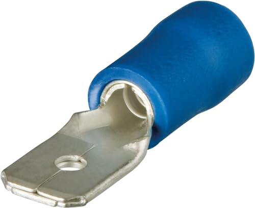 Knipex 97 99 111 Insulated Blade Terminal Plugs 6.3x0.8mm - Blue (100-Piece Pack) - Electrical Connectors for Automotive, Appliance & DIY Wiring Projects