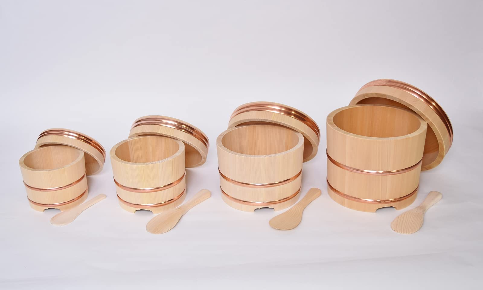 Kiso Crafts Kiso Sawara Edo Style Wooden Ladle - Handmade 3-Piece Set with Natural Finish | Perfect for Tea Ceremony, Soup Serving & Traditional Japanese Dining