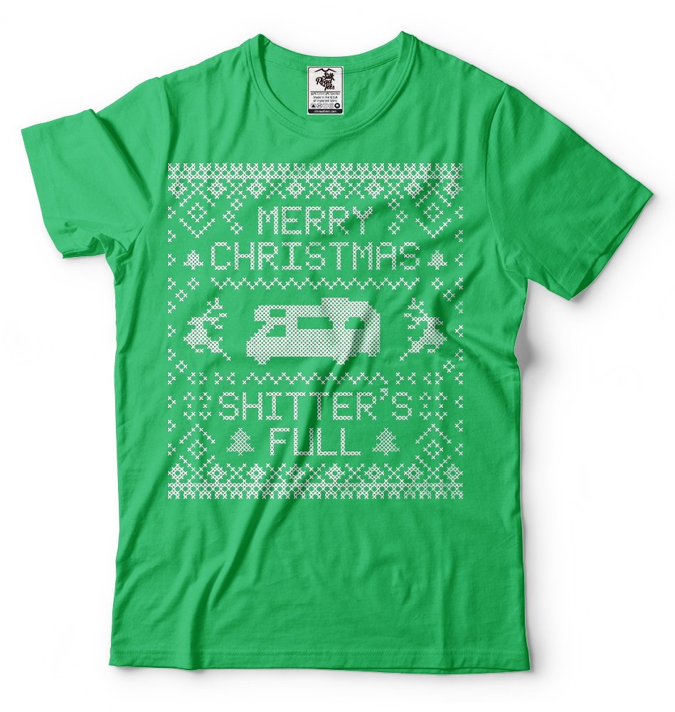 Funny Christmas T-Shirt - 'Shitter is Full' Pop Culture Holiday Humor Tee - Perfect for Ugly Sweater Parties & Festive Gatherings