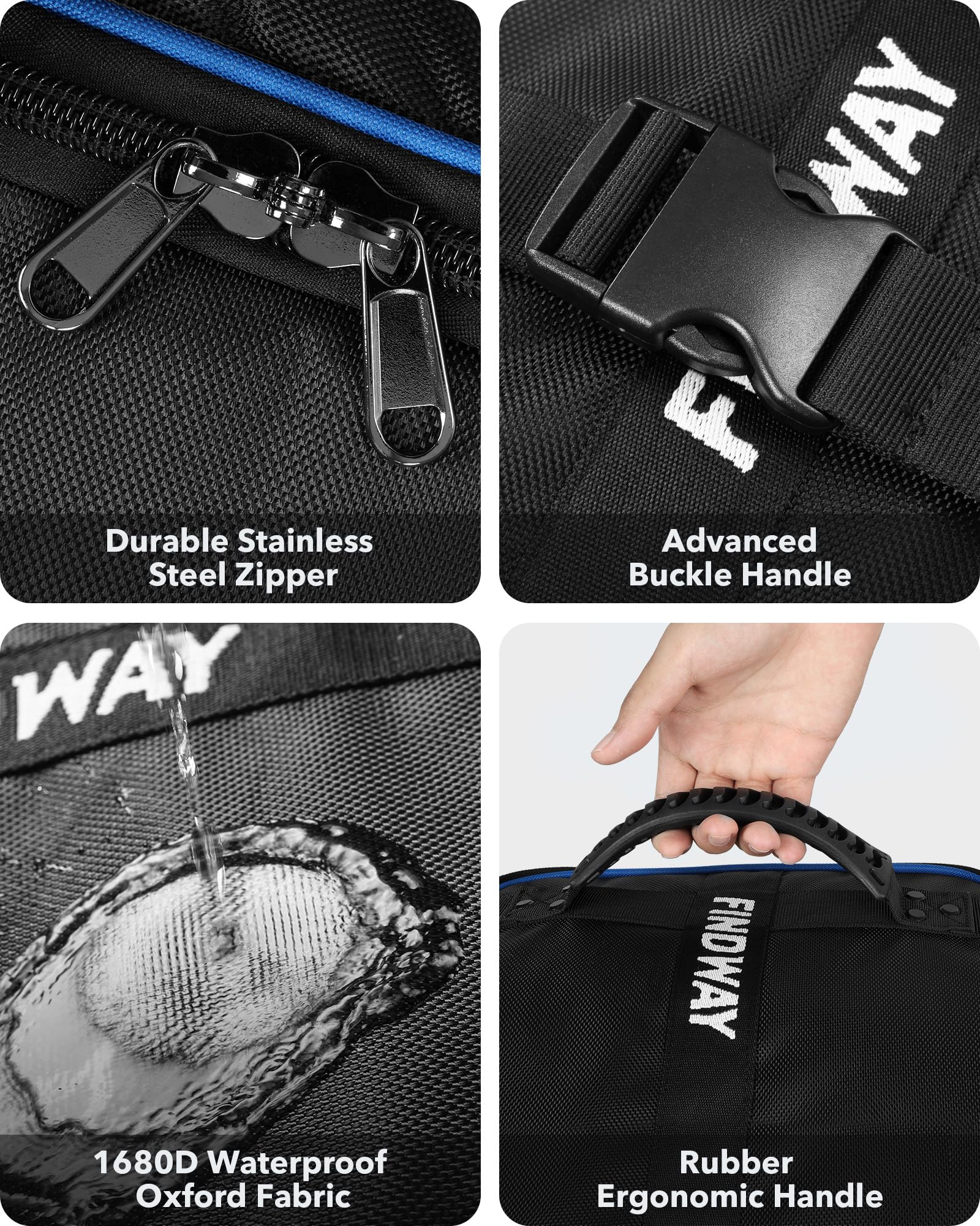 Findway Golf Travel Bag with Wheels - 1680D Heavy Duty Oxford Wear-Resistant Golf Club Carrier | Soft Foldable Airline Approved Golf Bag | Universal Size with Removable Club Protection Liner (Upgraded) | Perfect for Air Travel & Golf Tournaments