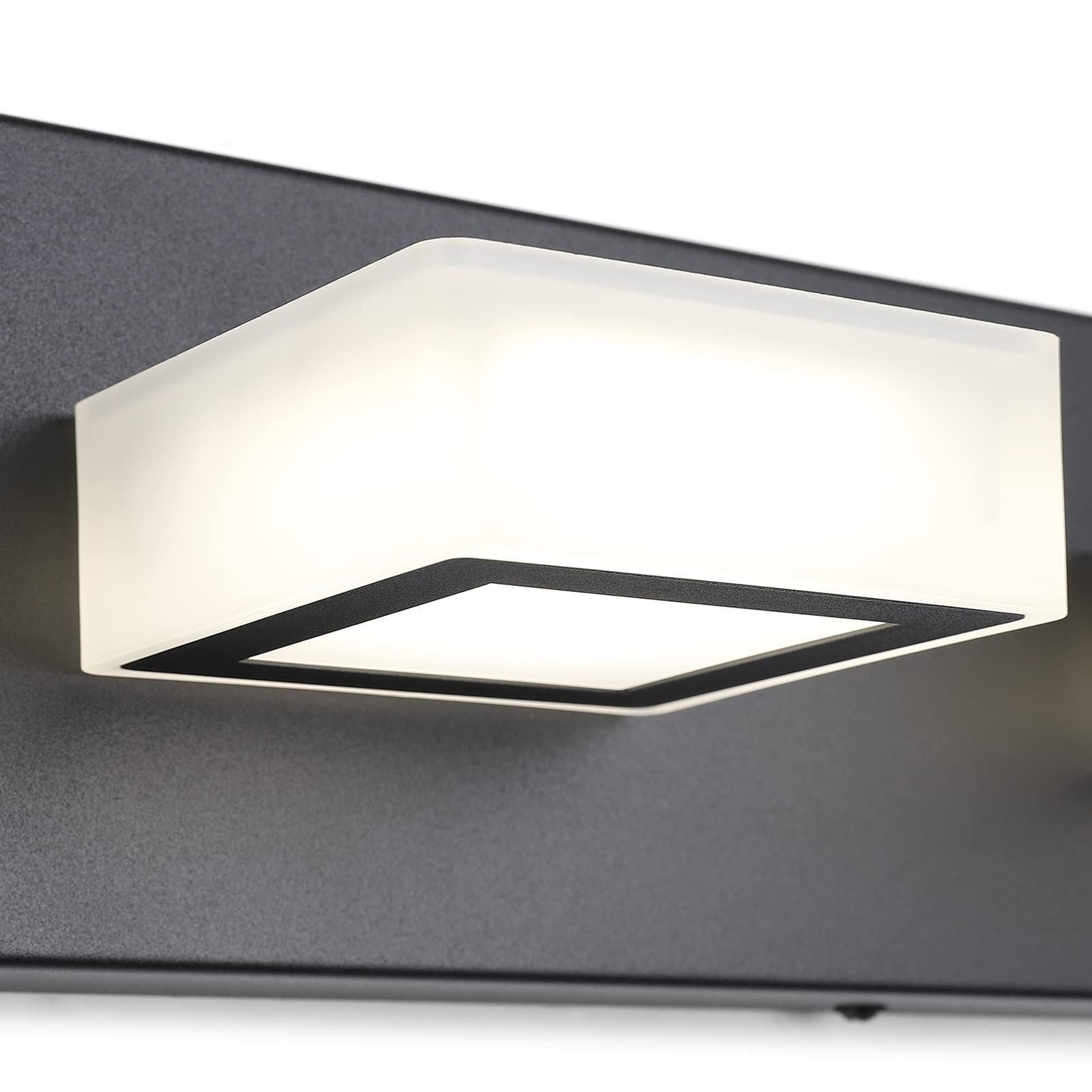 Ralbay Modern Black Bathroom Vanity Light Fixture - 5-Light Adjustable LED Bathroom Lighting with Acrylic Shade, Matte Black Finish, Natural White Light - Perfect for Bathroom Mirror Lighting, Vanity Makeup Area, and Modern Home Decor