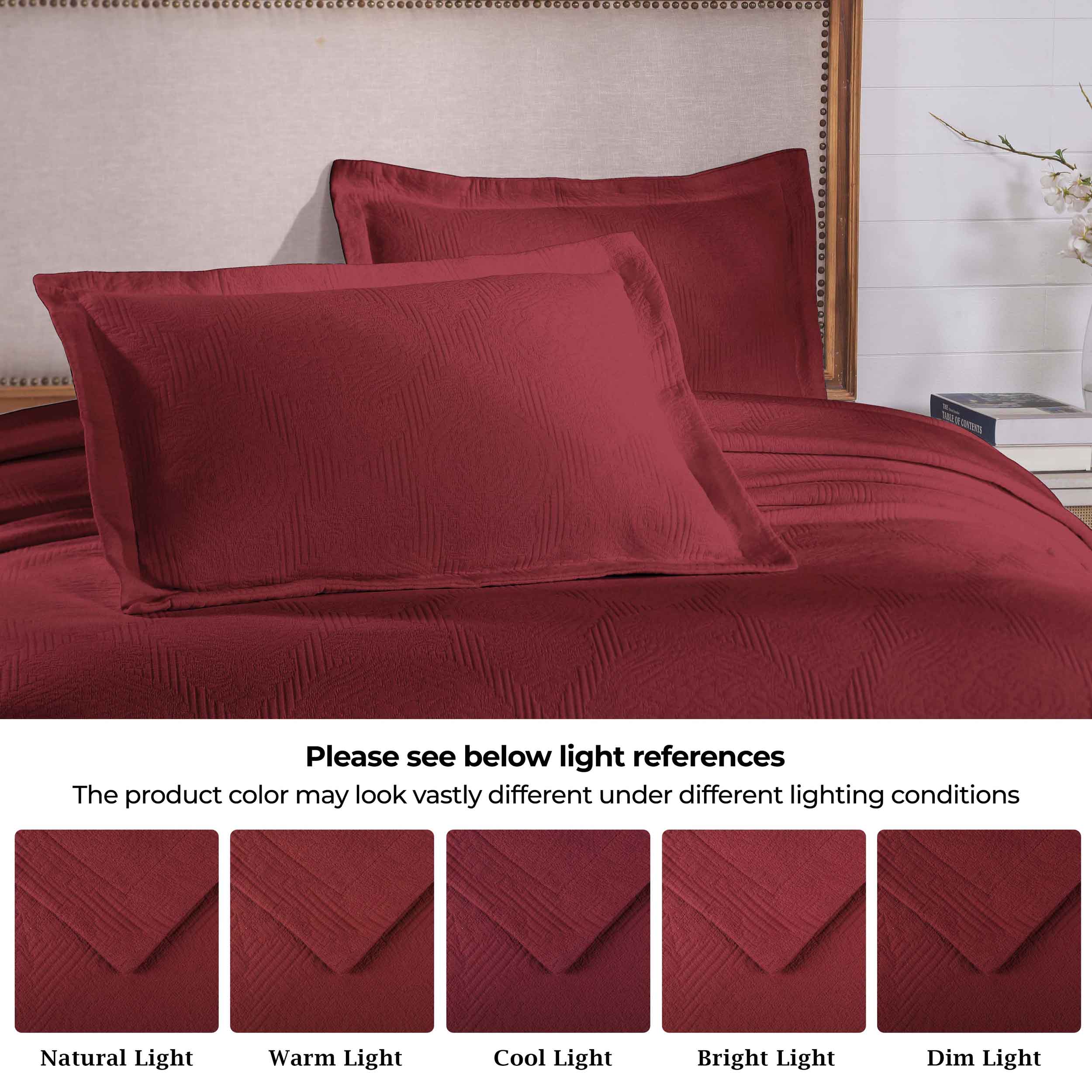 Victory Cotton Matelasse Bedspread Set with Scrolling Medallion Design - Lightweight & Breathable Queen Size Bed Cover - Perfect for Master Bedroom, Guest Room & Luxury Hotel Decor