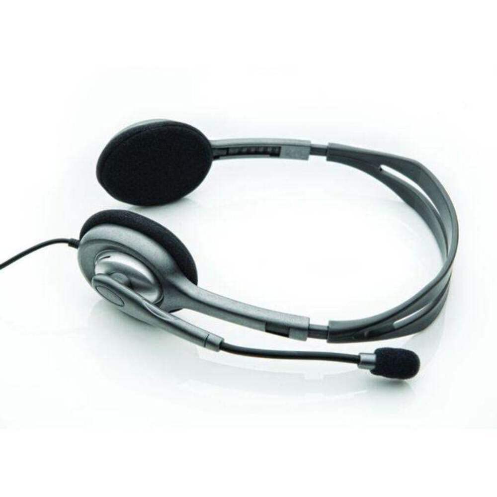 Logitech H110 Stereo Gaming Headset with Noise-Canceling Mic - Comfortable Over-Ear Headphones for PC, Laptop, Gaming, Online Classes & Remote Work
