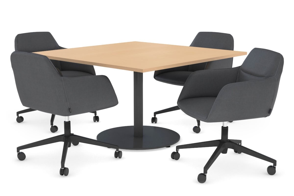 Premium Sapphire Disc Base Rectangle Conference Table - Elegant Boardroom Furniture for Professional Office Meetings & Executive Workspaces