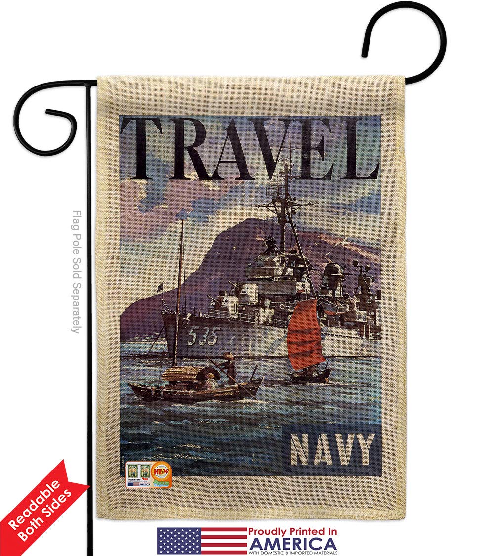 US Navy Seabee Garden House Flags Kit - Double-Sided 28x40 Inch Military Yard Banner - Patriotic Armed Forces Decorative Gift for Veterans & Retirees - Made in USA | Perfect for Memorial Day, Veterans Day & Front Yard Displays