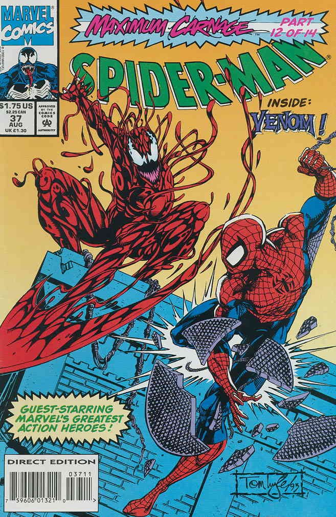 Spider-Man #37 VF Marvel Comic Book - Maximum Carnage Part 12 | Rare Collectible Edition | Perfect for Superhero Fans & Comic Collectors | Great Gift for Birthday, Christmas & Display