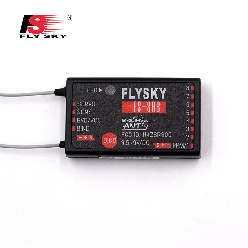 FLYSKY FS SR8 12CH 2.4GHz 8CH Receiver for FS ST8 Radio Transmitter - Compatible with RC Airplane, Car, Boat DIY Accessories | Perfect for Hobbyists and Remote Control Enthusiasts