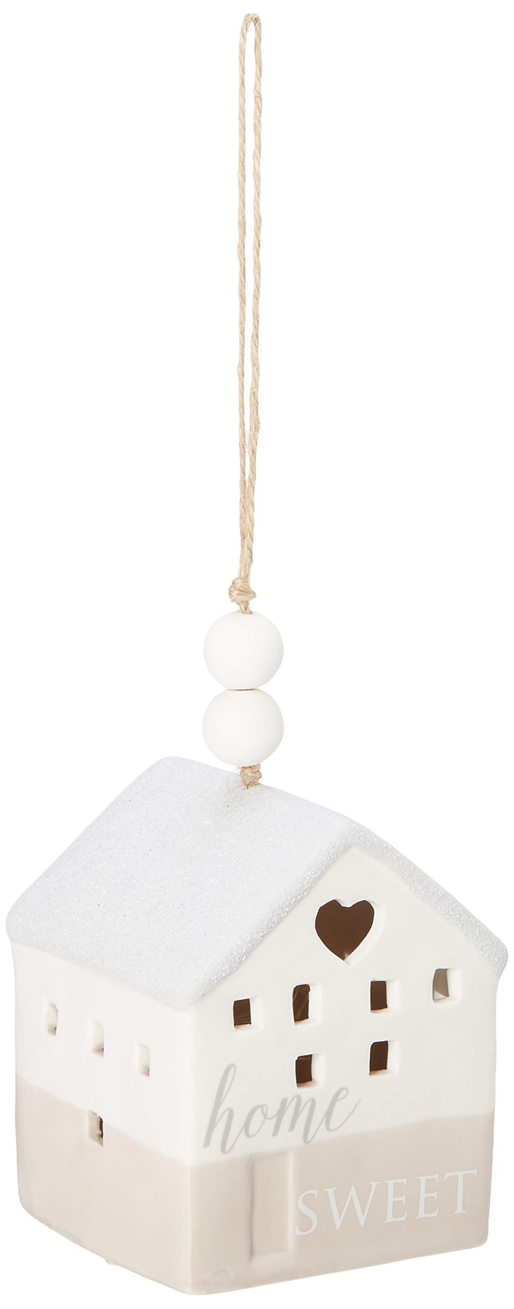 Pavilion Porcelain Hanging LED House Decor - Warm White Light for Bedroom, Living Room & Outdoor - Home Sweet Home Wall Art