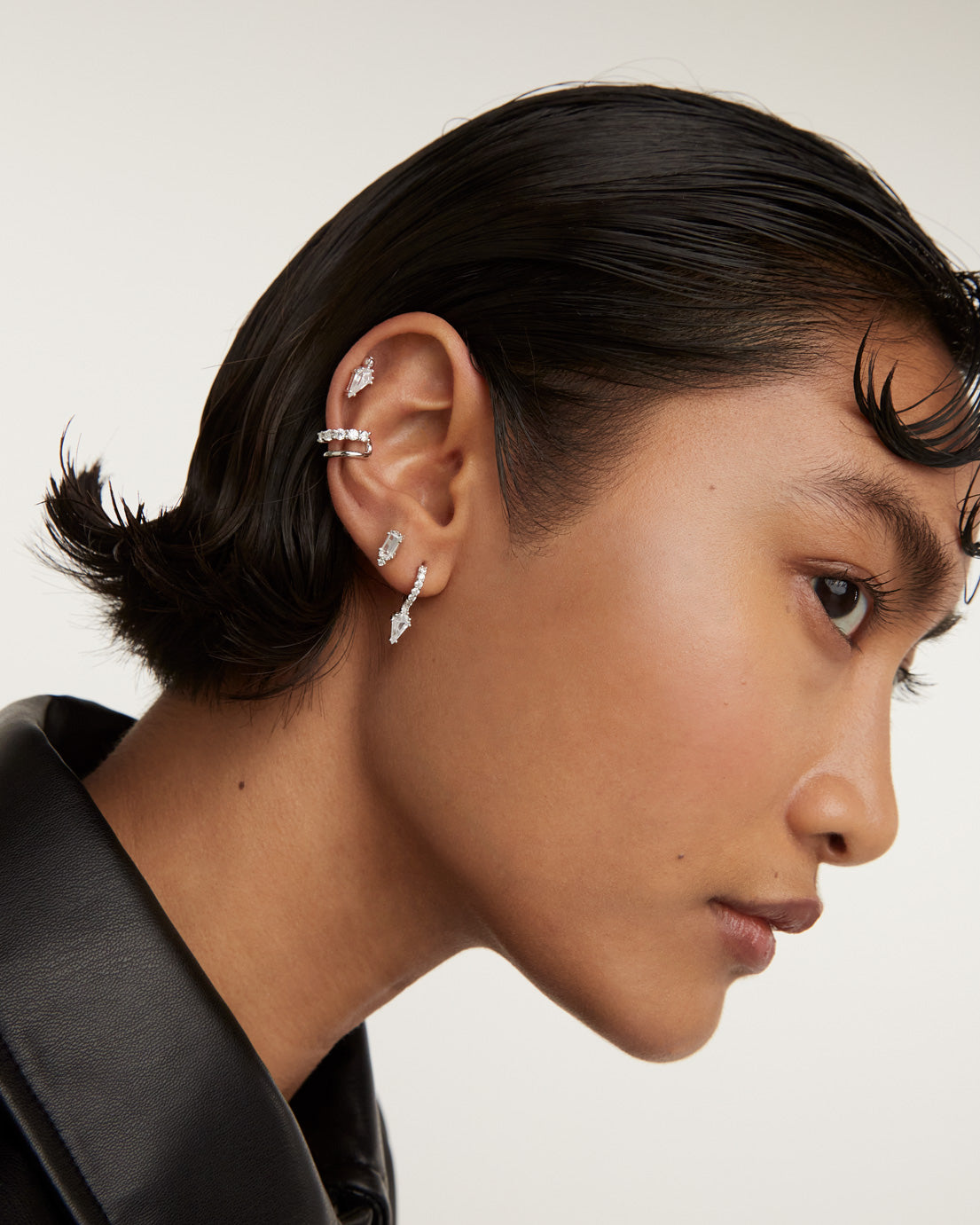 GRID Bea Single Silver Earring - Minimalist Sterling Silver Stud Earring for Women, Perfect for Everyday Wear & Gift Giving
