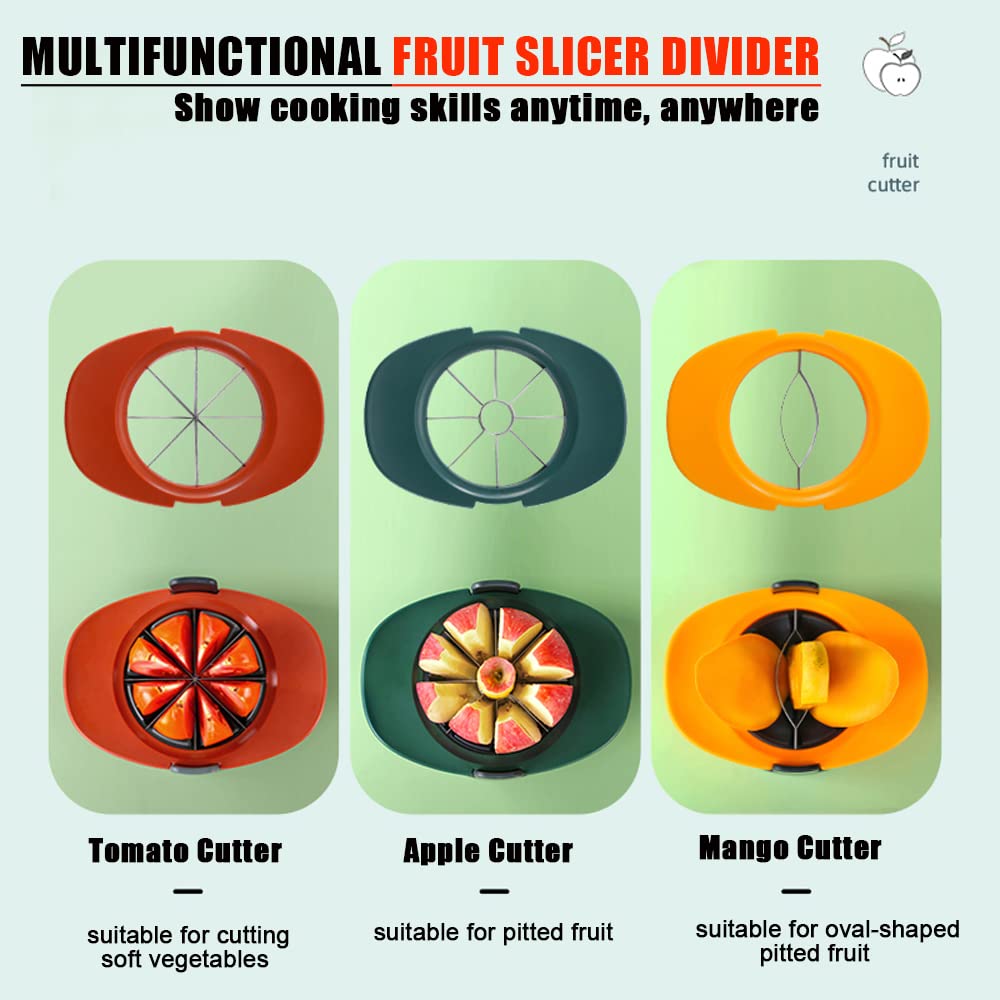 4-in-1 Fruit & Vegetable Cutter - Mango Corer Slicer, Apple Corer, Tomato Wedger with Bonus Knife | Easy Kitchen Tool for Smoothies, Salads & Meal Prep | Perfect for Home Chefs & Healthy Eating