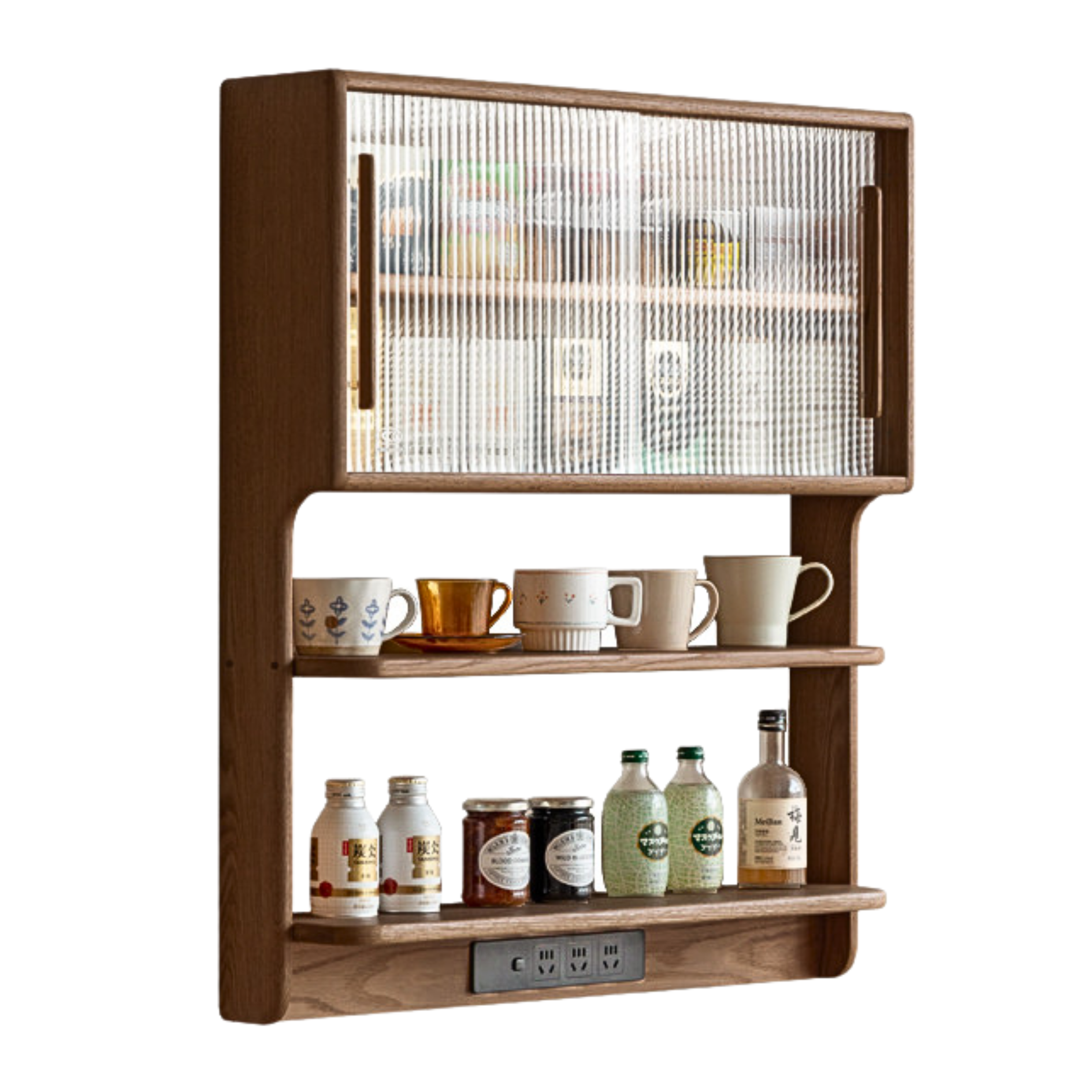 30.7х6.7х35.8 inch / 78х17х91 cm / Walnut color/ Oak Hanging cabinet