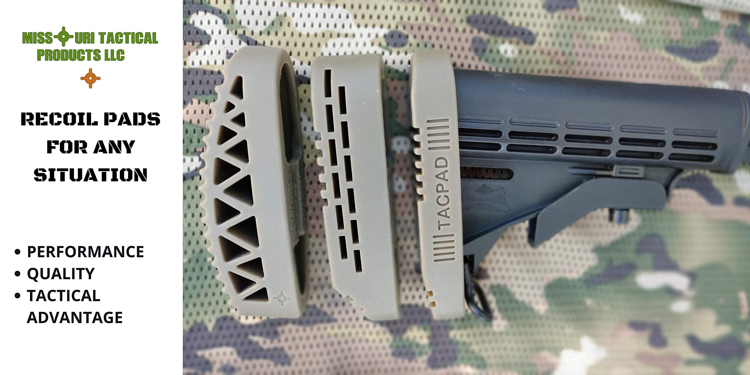 TACPAD Recoil Pad - Premium Shock Absorbing Rifle Butt Pad for Hunting & Shooting - Reduces Recoil & Improves Accuracy - Ideal for Shotguns, Rifles & Firearms
