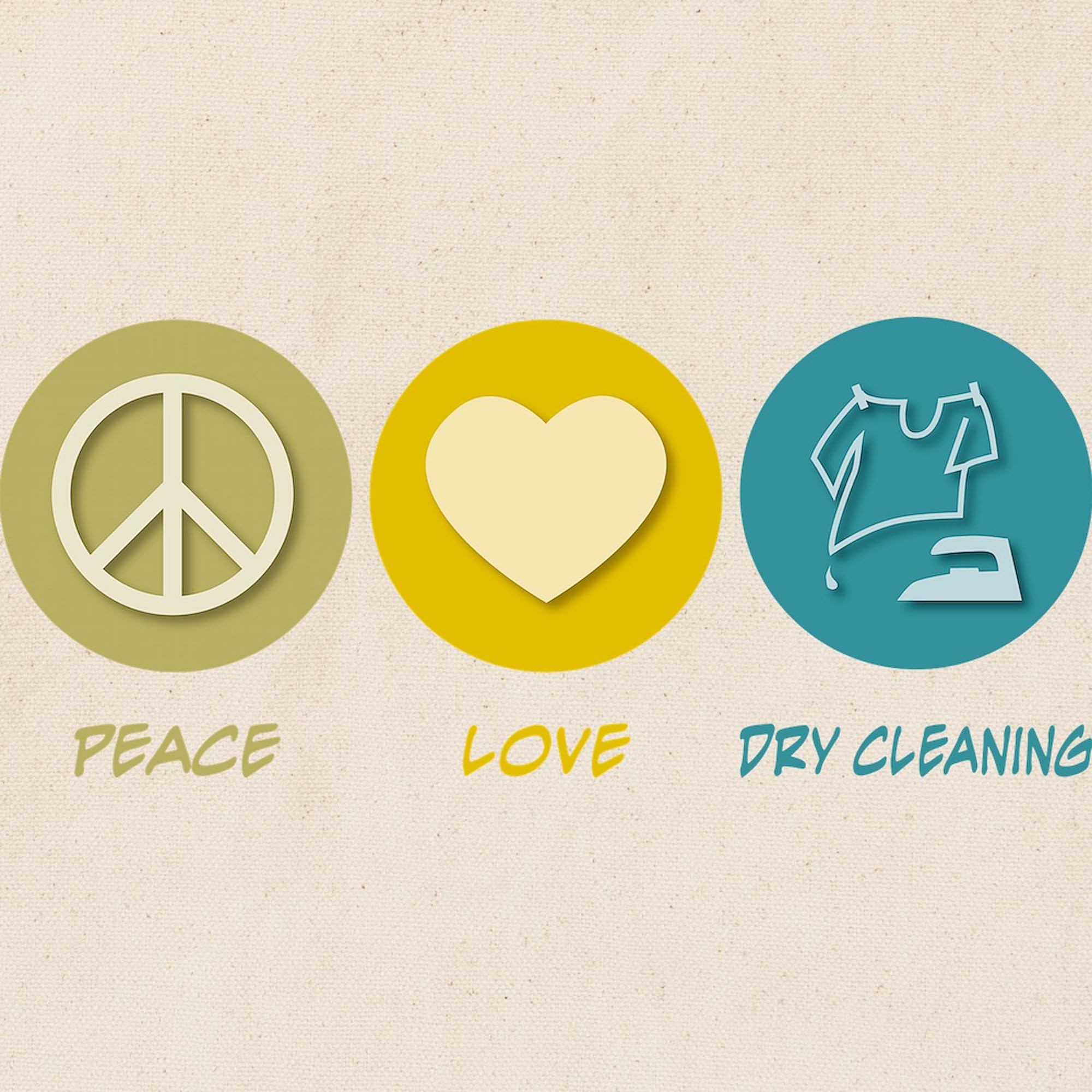 Eco-Friendly Peace Love Dry Cleaning Tote Bag - Natural Canvas Reusable Shopping Bag for Groceries, Laundry & Beach Trips