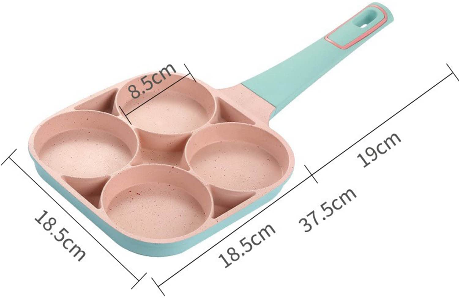 Nonstick Egg Frying Pan - 4 Cup Aluminum Alloy Pancake Griddle with Long Handle for Easy Omelette & Breakfast Cooking | Perfect for Home Kitchen, Camping & Quick Meals