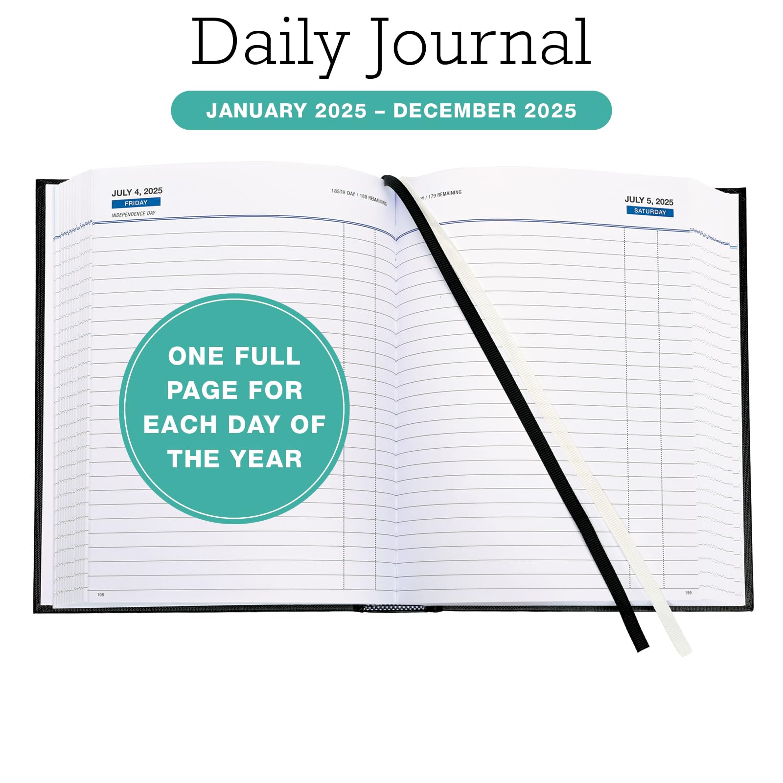 2025 Professional Hardcover Daily Planner & Journal - 6.25