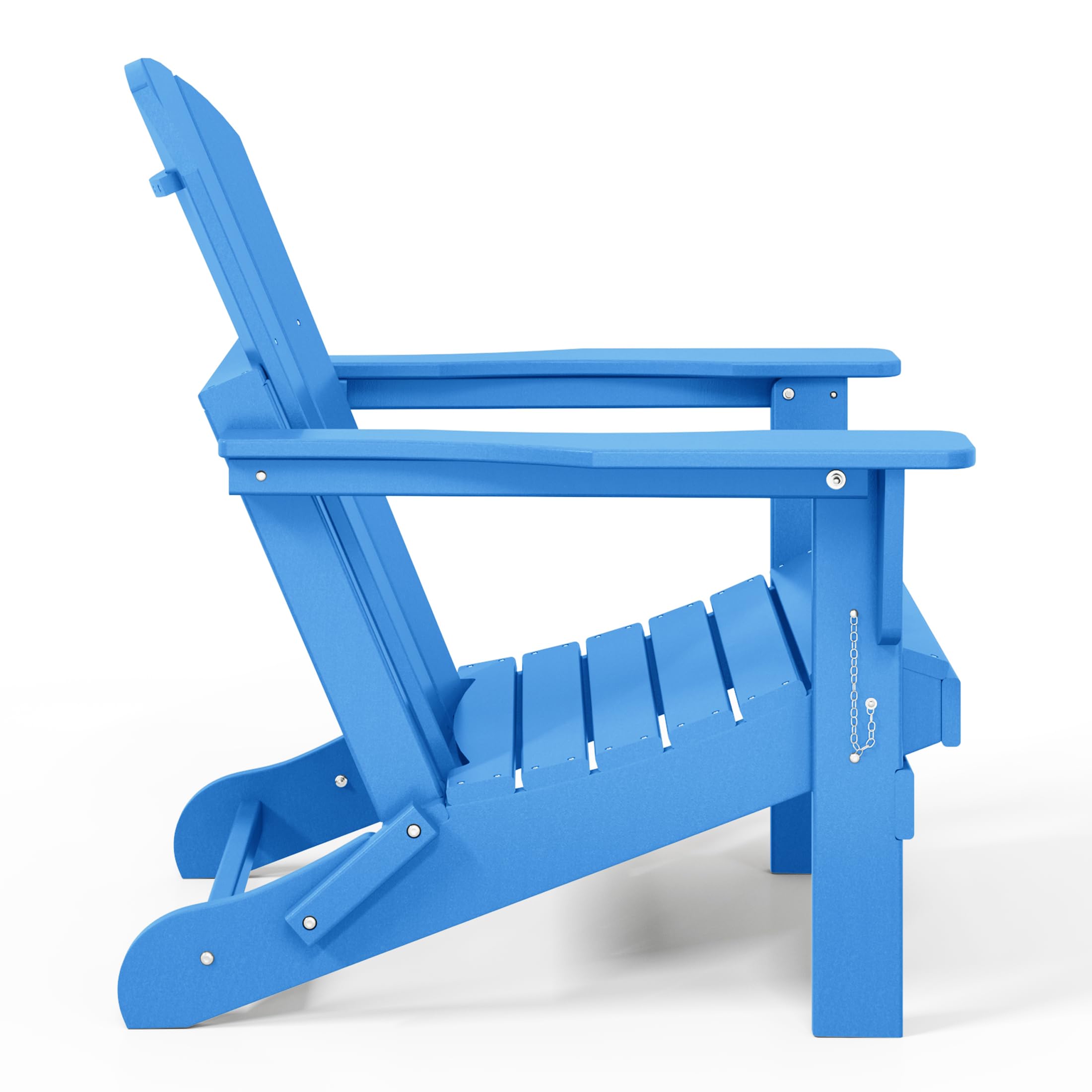 WO Home Furniture Adirondack Chair - Folding Outdoor Lounge Chair for Fire Pit, Beach, Balcony, Backyard, Patio & Pool | Durable & Comfortable Pacific Blue Design | Perfect for Relaxing in Garden, Deck or Lawn