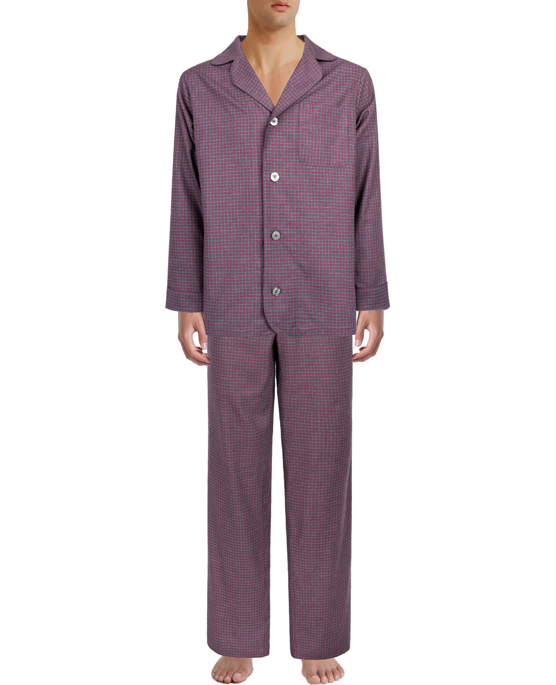 Armani International Check Flannel Pajamas for Men & Women - Premium European-Made Sleepwear for Cozy Nights & Relaxation