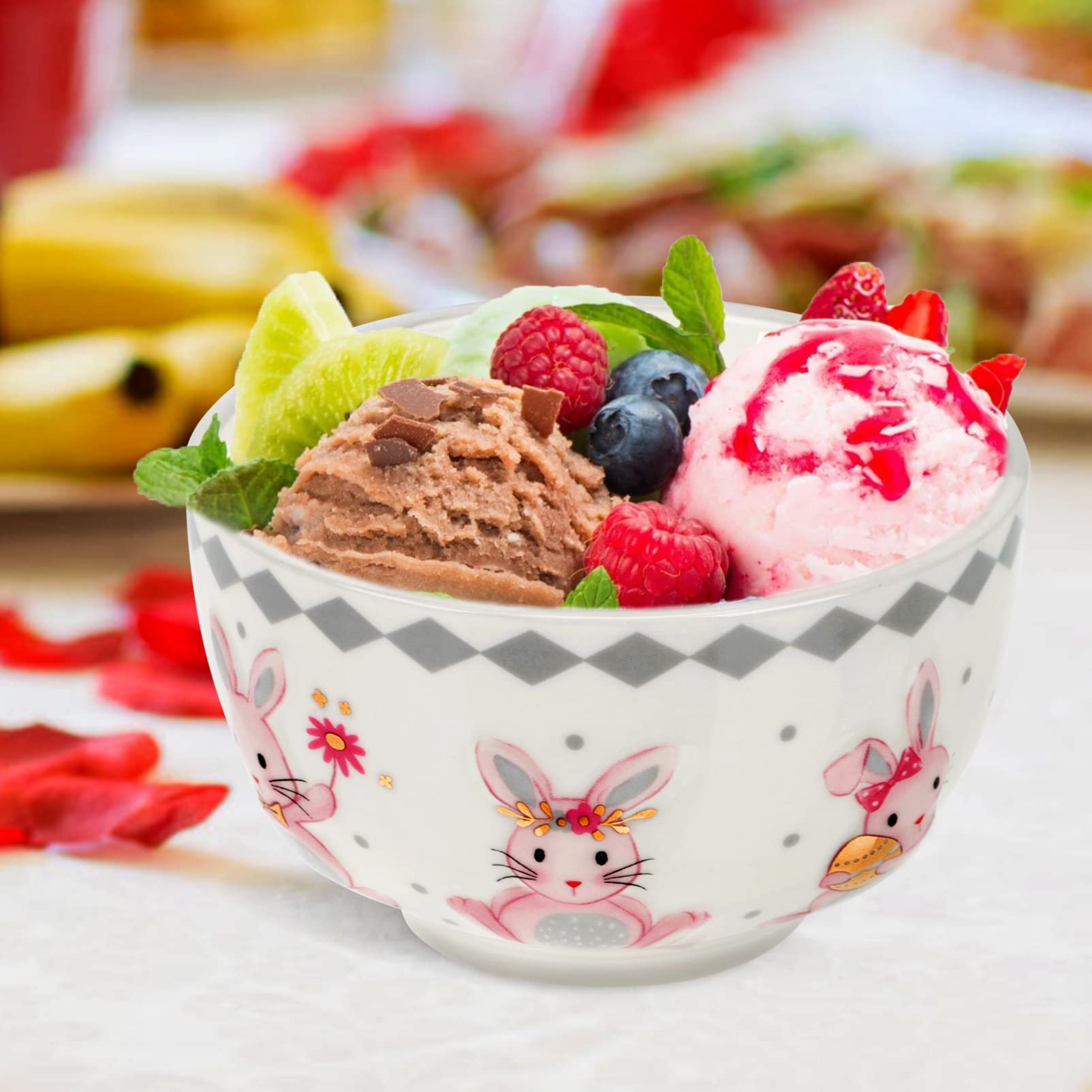 SOIMISS Easter Bunny Ceramic Candy Dish - Easter Basket Rabbit Bowl for Snacks, Appetizers, Soup & Salad - Spring Party Home & Restaurant Decor - Perfect for Easter Celebrations, Candy Display & Table Setting