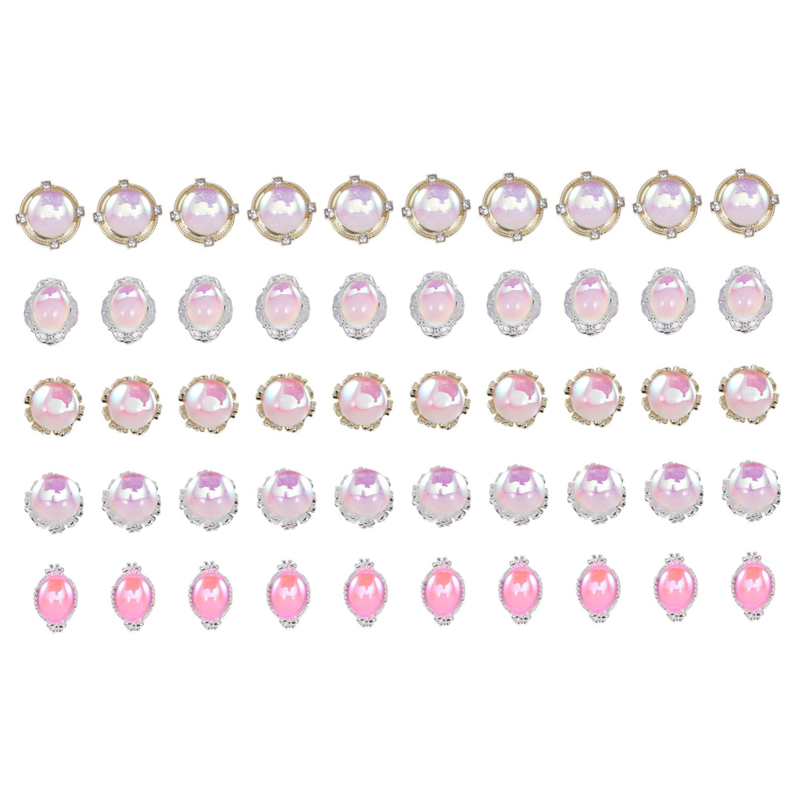 50pcs Alloy Nail Art Embellishments - DIY Manicure Decorations, Nail Jewelry Accessories for Girls - Perfect for Nail Salons, Home Manicure & Party Nail Designs