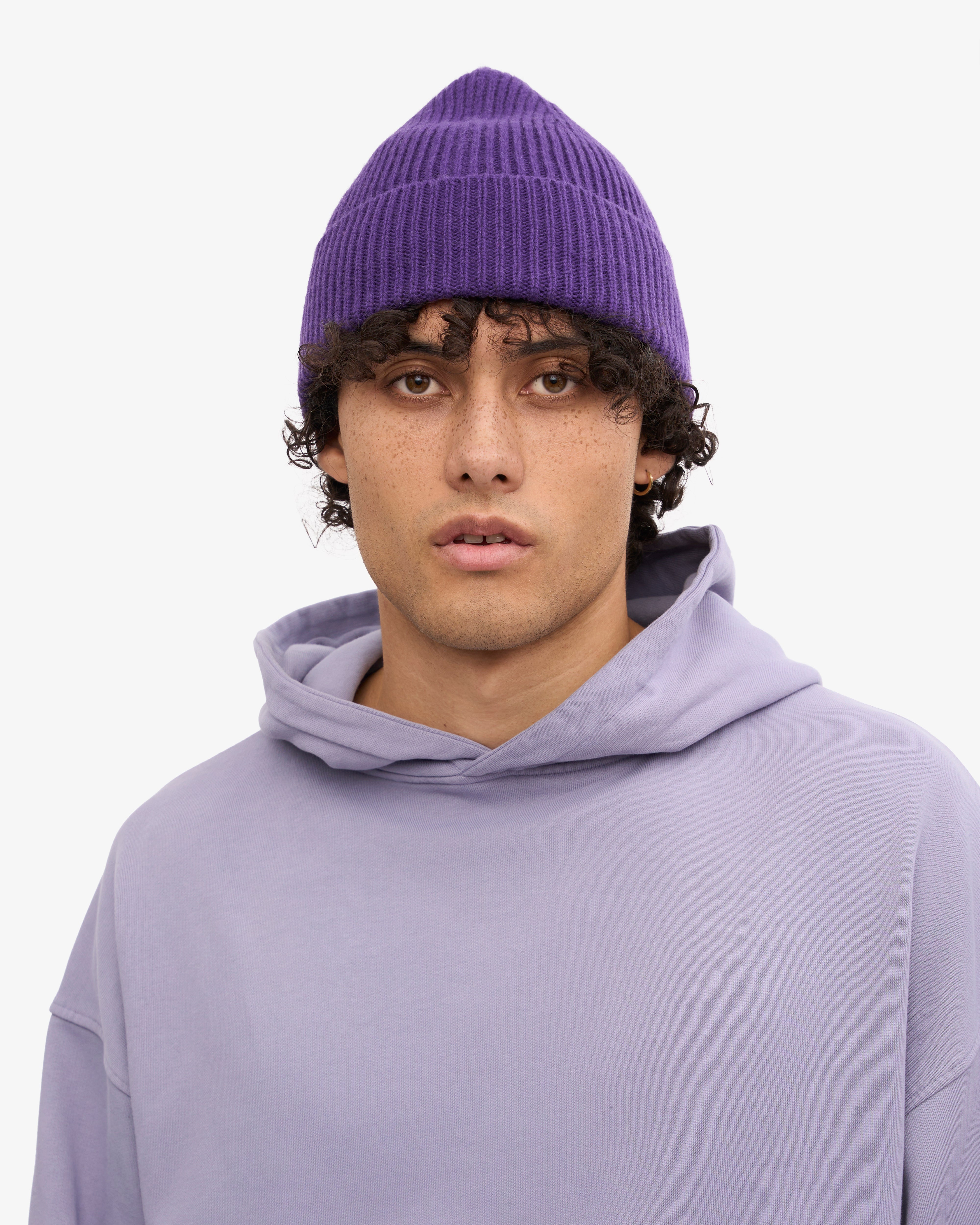 Premium Merino Wool Beanie Hat for Men & Women - Ultra Violet Winter Beanie - Soft Warm Knit Hat for Skiing, Hiking & Outdoor Activities