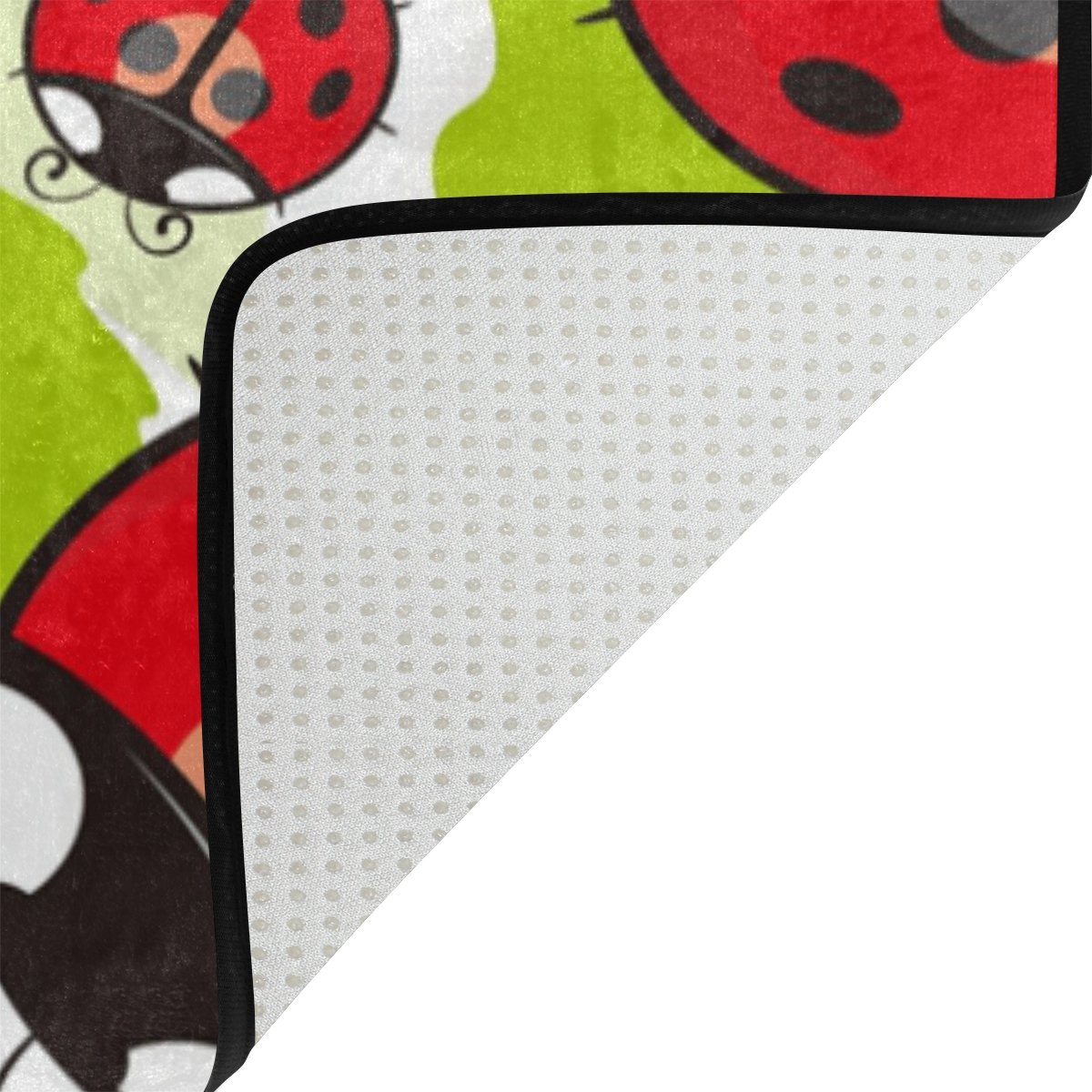 ALAZA Cartoon Ladybug on The Leaves Area Rug - 5'3