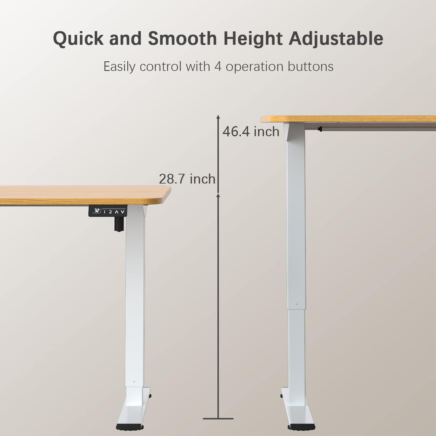 Furmax Electric Height Adjustable Standing Desk 55 x 24 Inches - Sit Stand Home Office Computer Desk with Memory Preset & T-Shaped Metal Bracket (Wood Finish) - Perfect for Remote Work, Gaming & Study Spaces