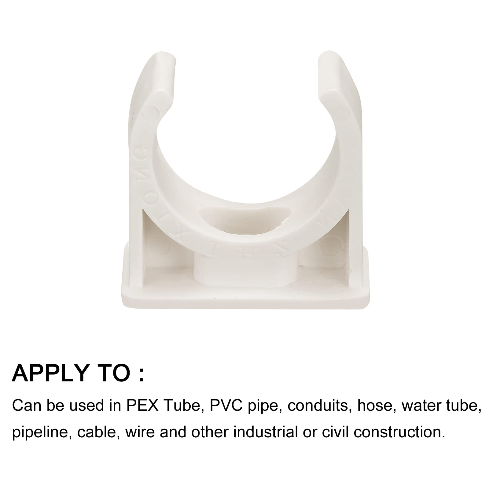 METALLIXITY PVC Water Pipe Clips 25mm (0.98 Inch) 100Pcs - White U-Shaped Plastic Pipe Clamps for Tubing Hose & Water Supply | Perfect for Plumbing, Irrigation Systems & DIY Home Improvement Projects