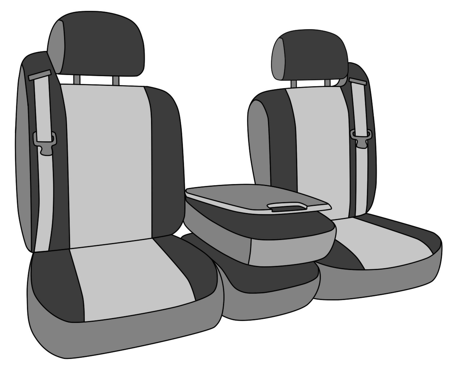 CalTrend Microsuede Slip-On Seat Covers for 1998-2002 Ford F-250-550 Front 40/20/40 Split Bench - Water & UV Resistant, Precision Fit, 2-Year Warranty (Beige Insert/Black Trim) - Perfect for Truck Protection & Interior Upgrade