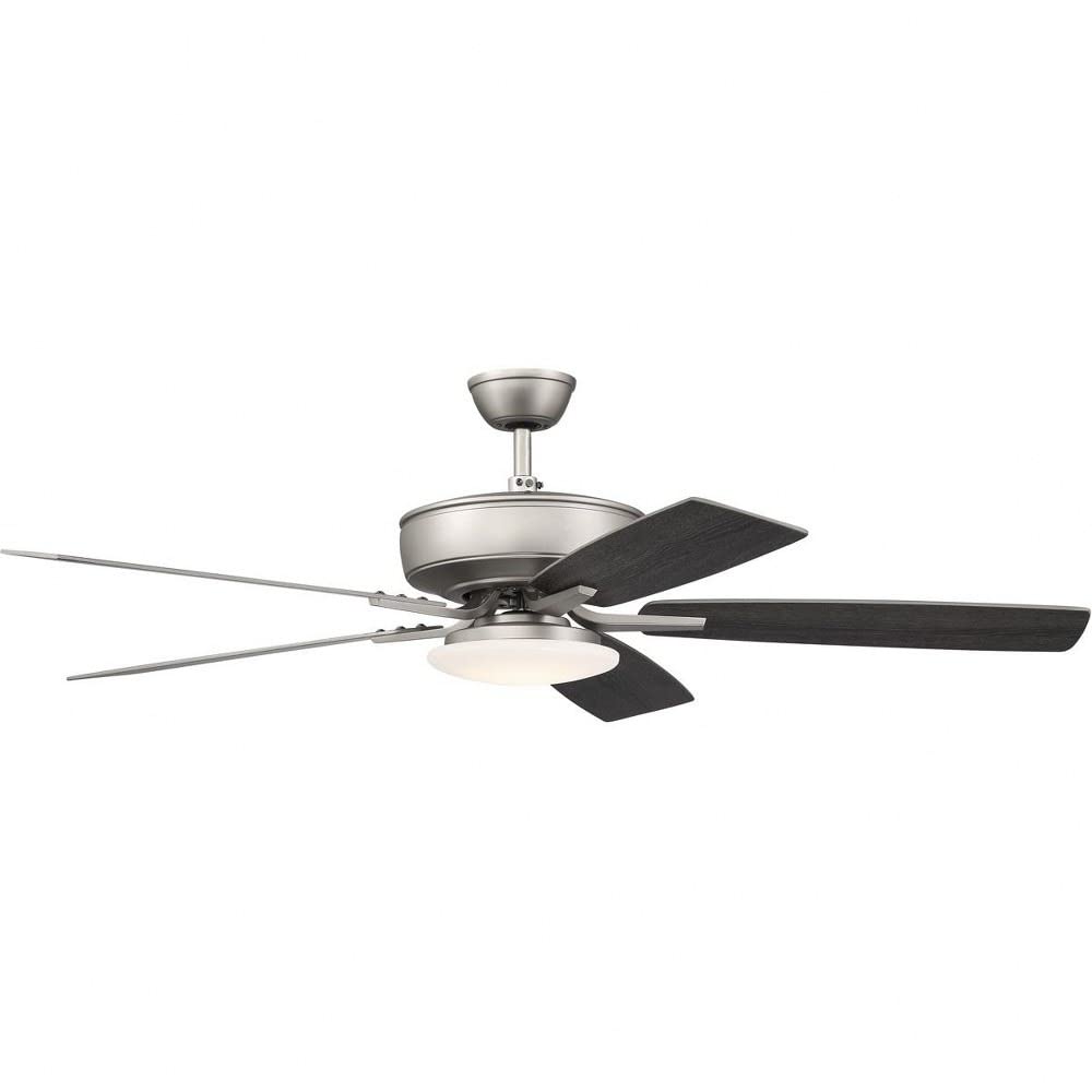 Craftmade P112SB5-52BWNFB Pro Plus 52 Inch Ceiling Fan with LED Light Kit & Remote Control - 5 Reversible Black Walnut/Flat Black Blades - Satin Brass Finish - Perfect for Living Room, Bedroom, and Outdoor Patio