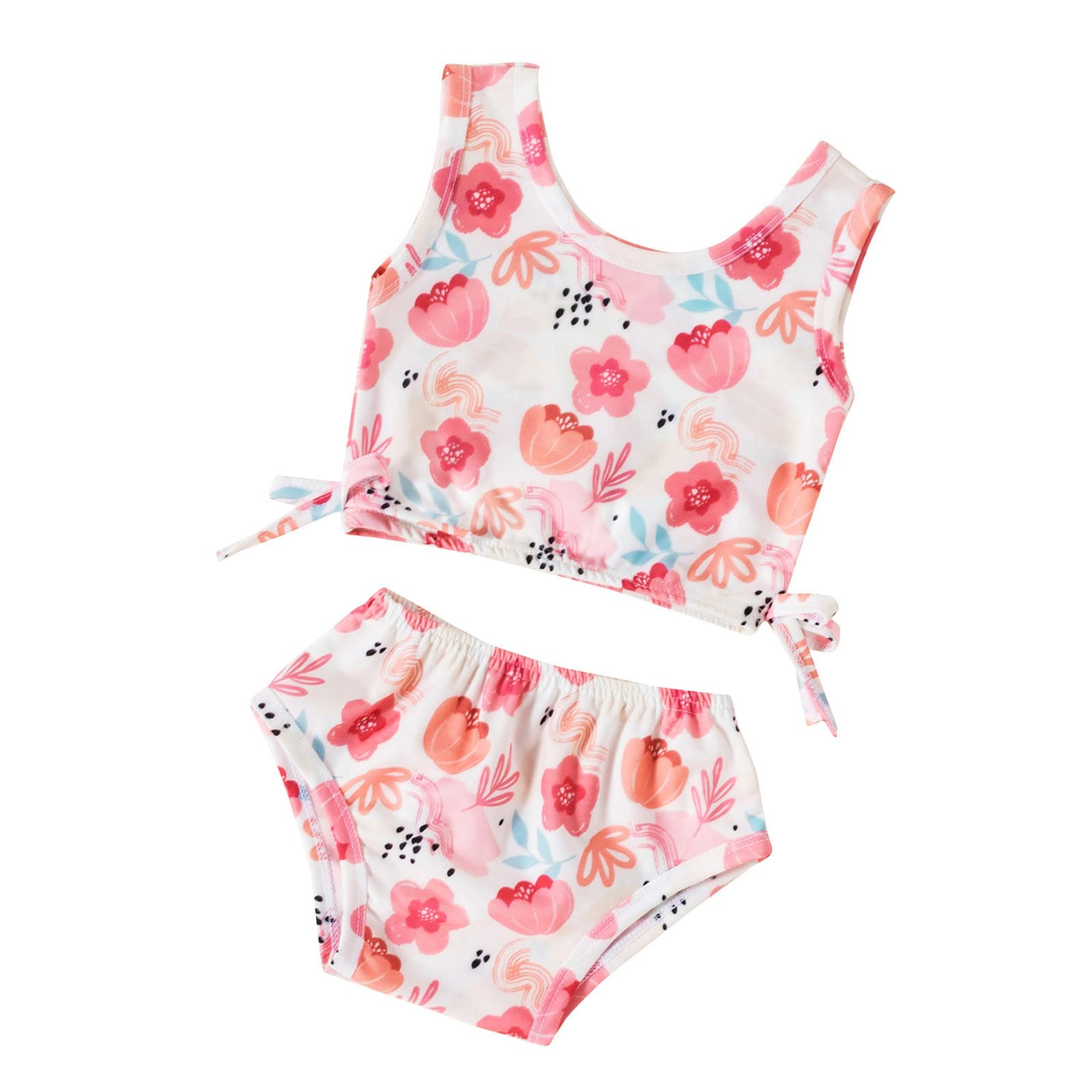 Girls Floral Bikini Swimwear Set - 2 Piece Toddler Swim Suit for Baby & Youth, UV Protection Quick Dry Bathing Suit for Pool, Beach & Summer Water Activities
