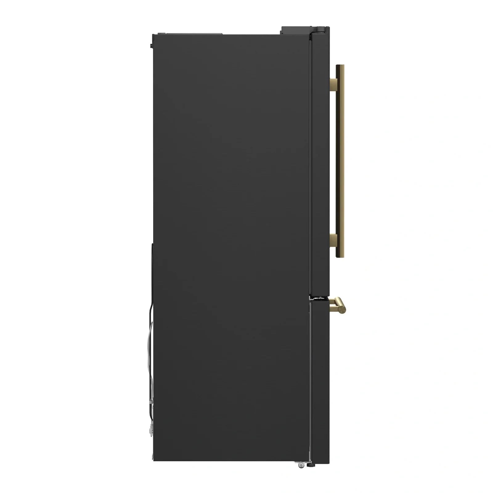 Forno Espresso Gallipoli 30-Door Refrigerator with Ice Maker - Black Finish & Antique Brass Handle (Model FFFFD1974 31BLK) | Perfect for Restaurants, Cafes, and Luxury Home Kitchens