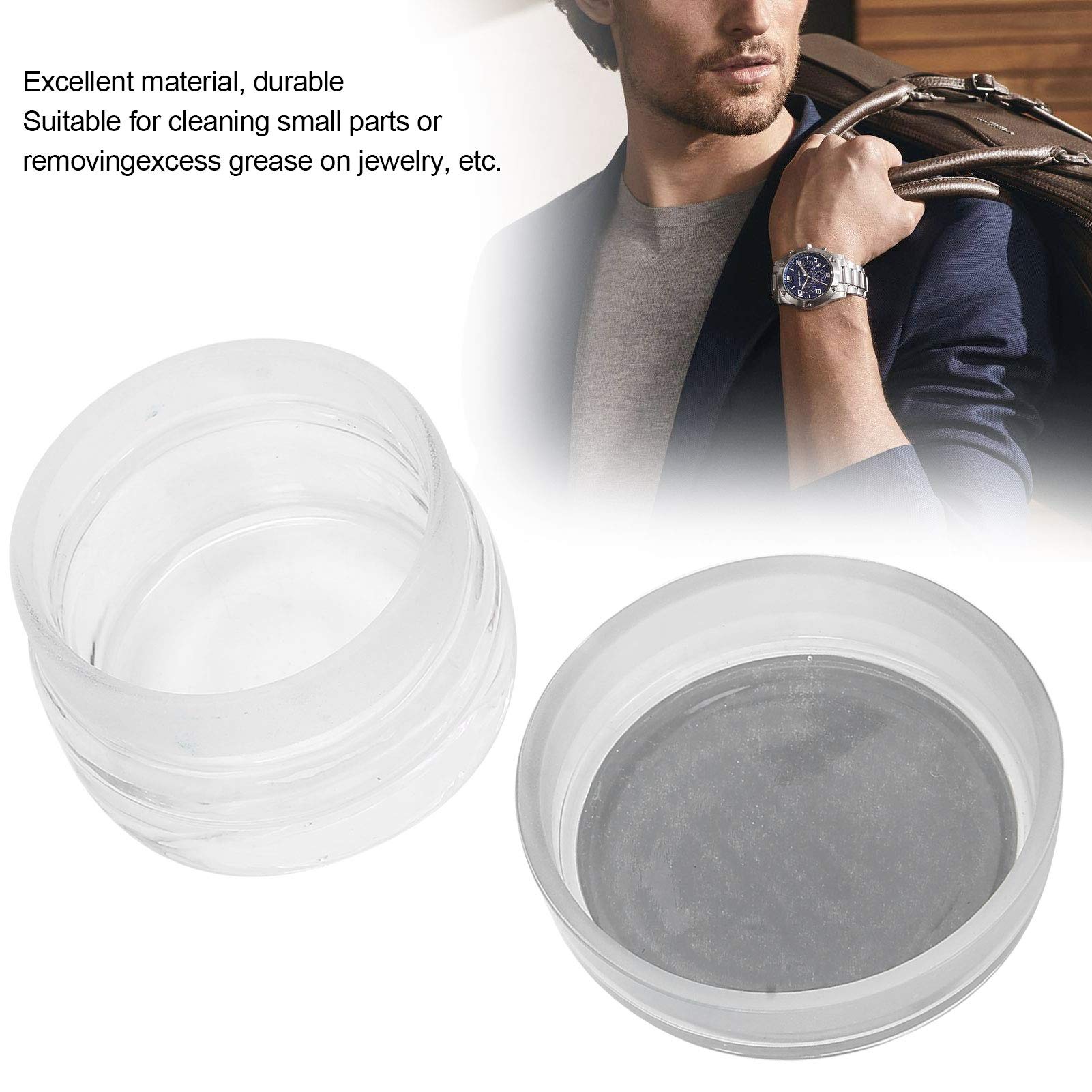 Premium Watch Oil Washing Jar - Glass Watch Movement Cleaning Canister for Watch Repair & Maintenance | Essential Watchmaker Tool for Professional Watch Fitting & Servicing | Perfect for Watch Repair Shops & DIY Enthusiasts