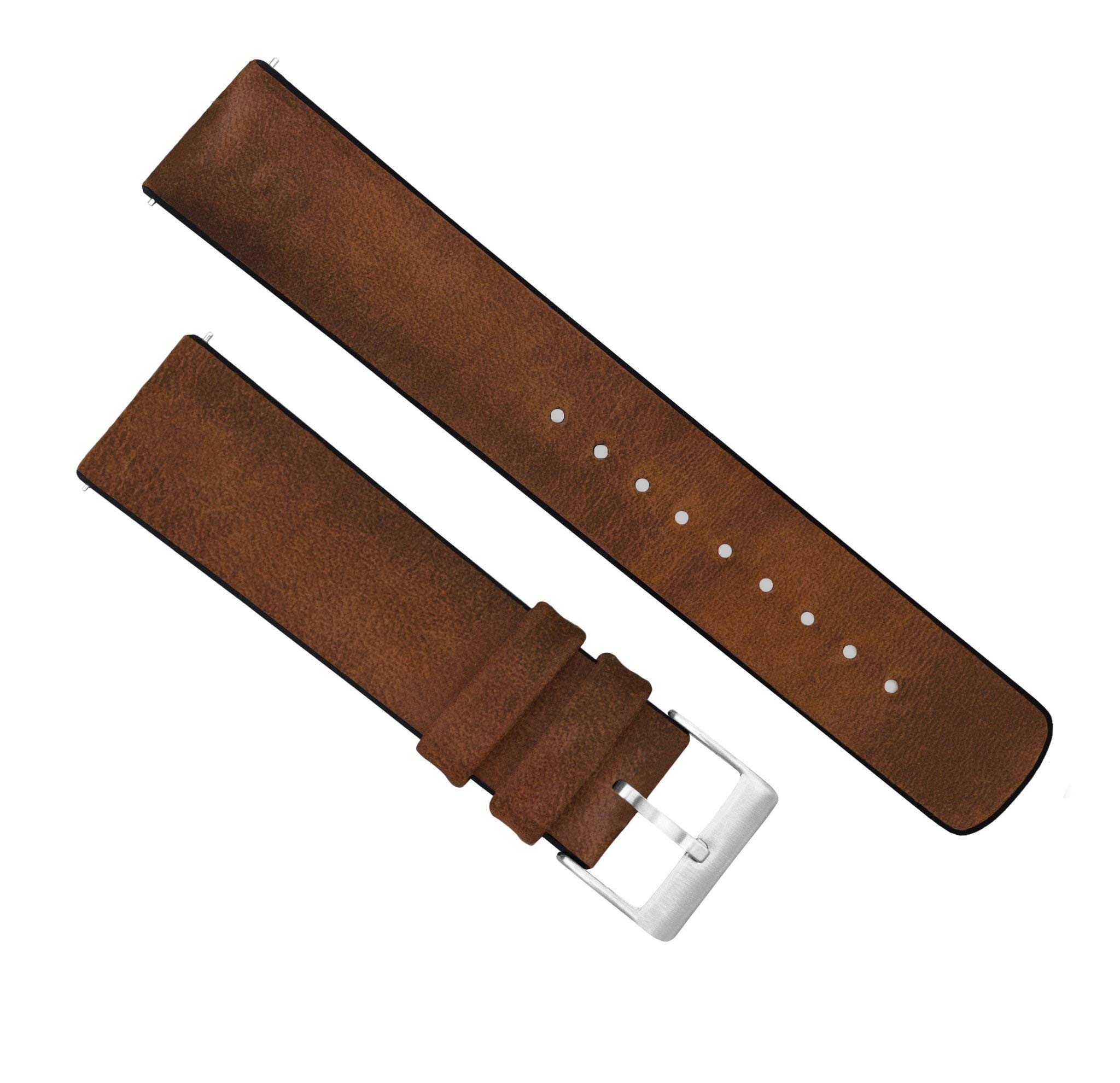 BARTON Leather Rubber Hybrid Watch Straps - Quick Release 18-22mm for Men & Women - Office & Outdoor Use