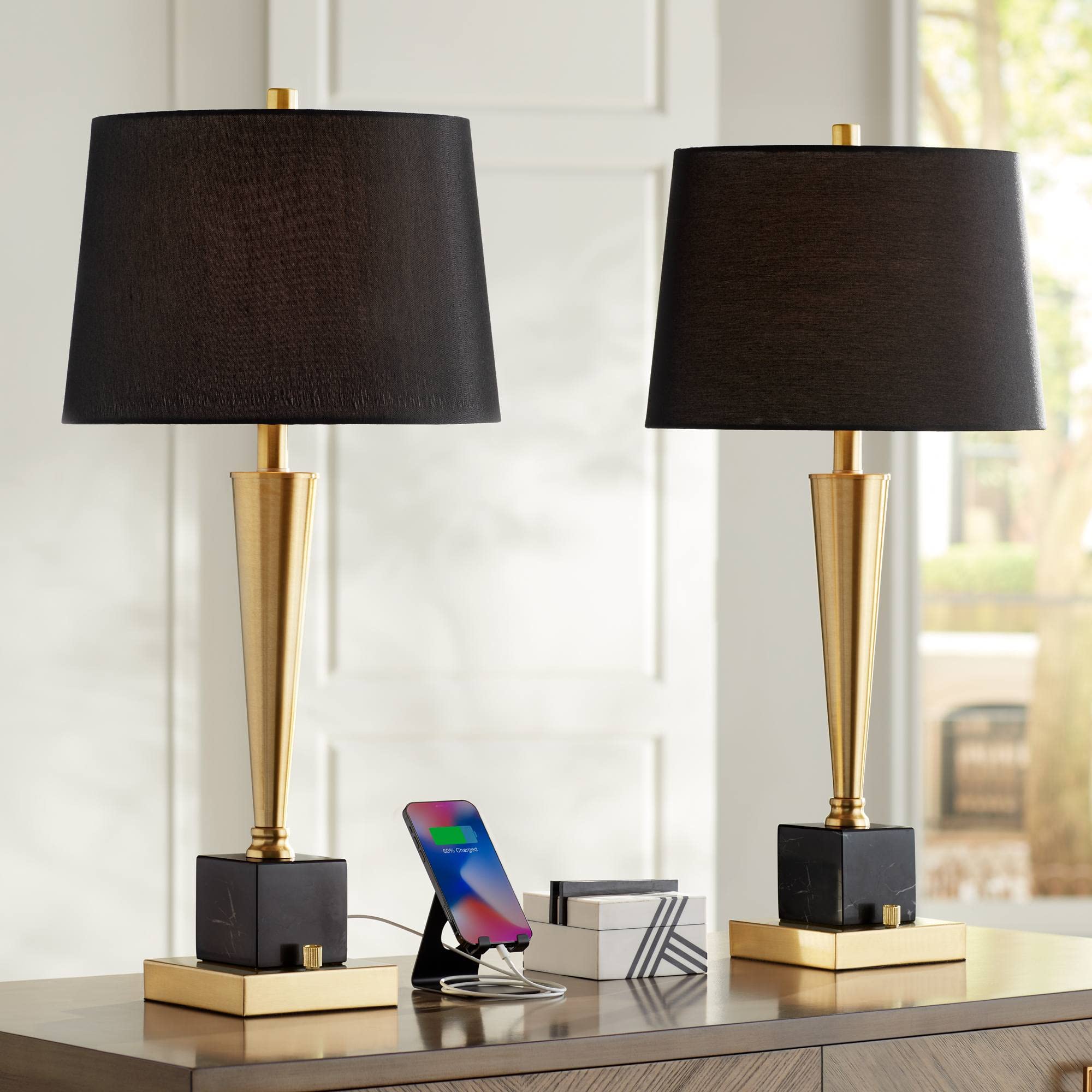 Possini Euro Wayne Modern Table Lamps Set of 2 - 29.25