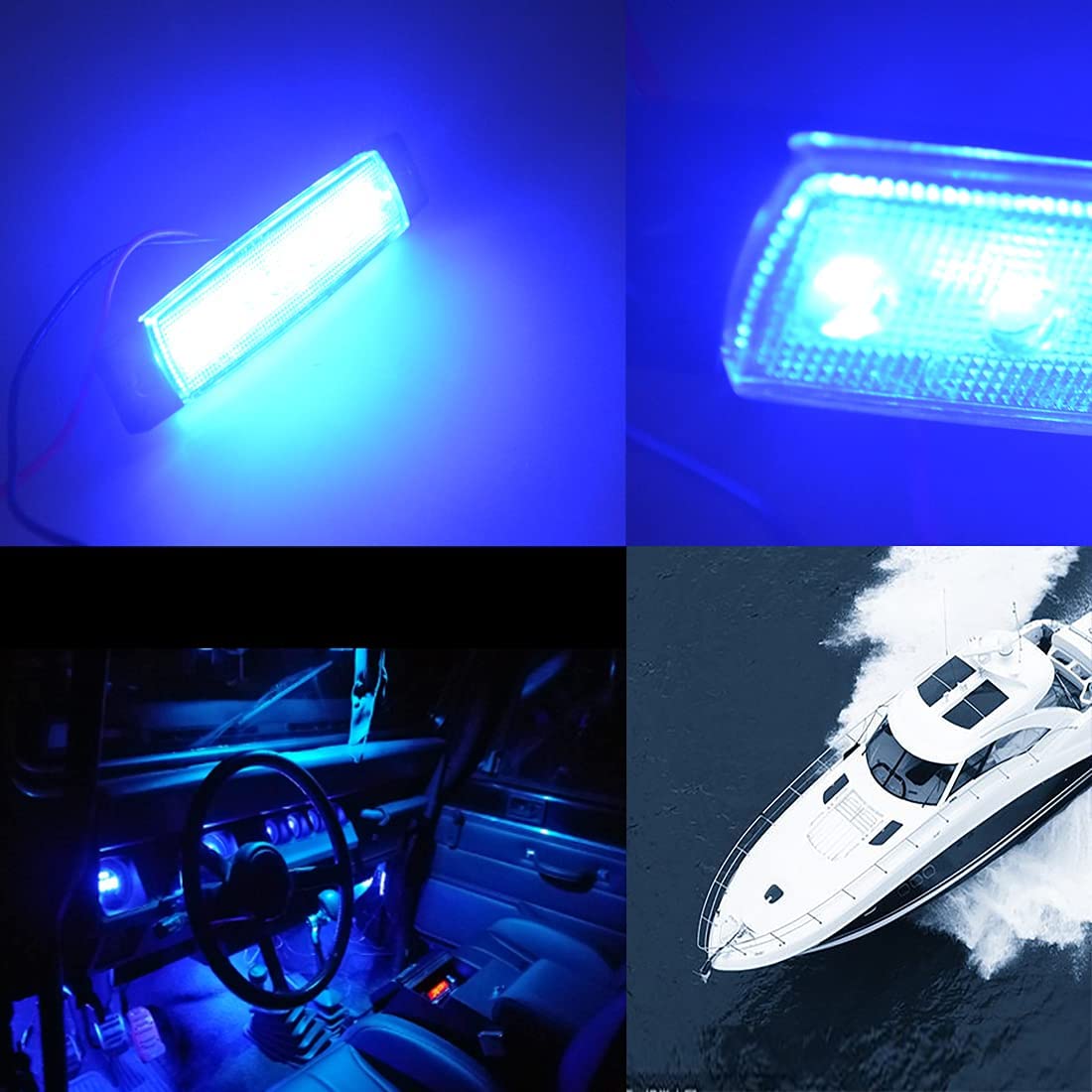 10pcs 3.8in LED Side Marker Lights, 12V Blue Front Rear Clearance Lights for Trucks & Trailers - Waterproof Tail Signal Parking Indicator Lights for Pickup RV Camper - Perfect for Night Driving & Vehicle Safety Enhancement