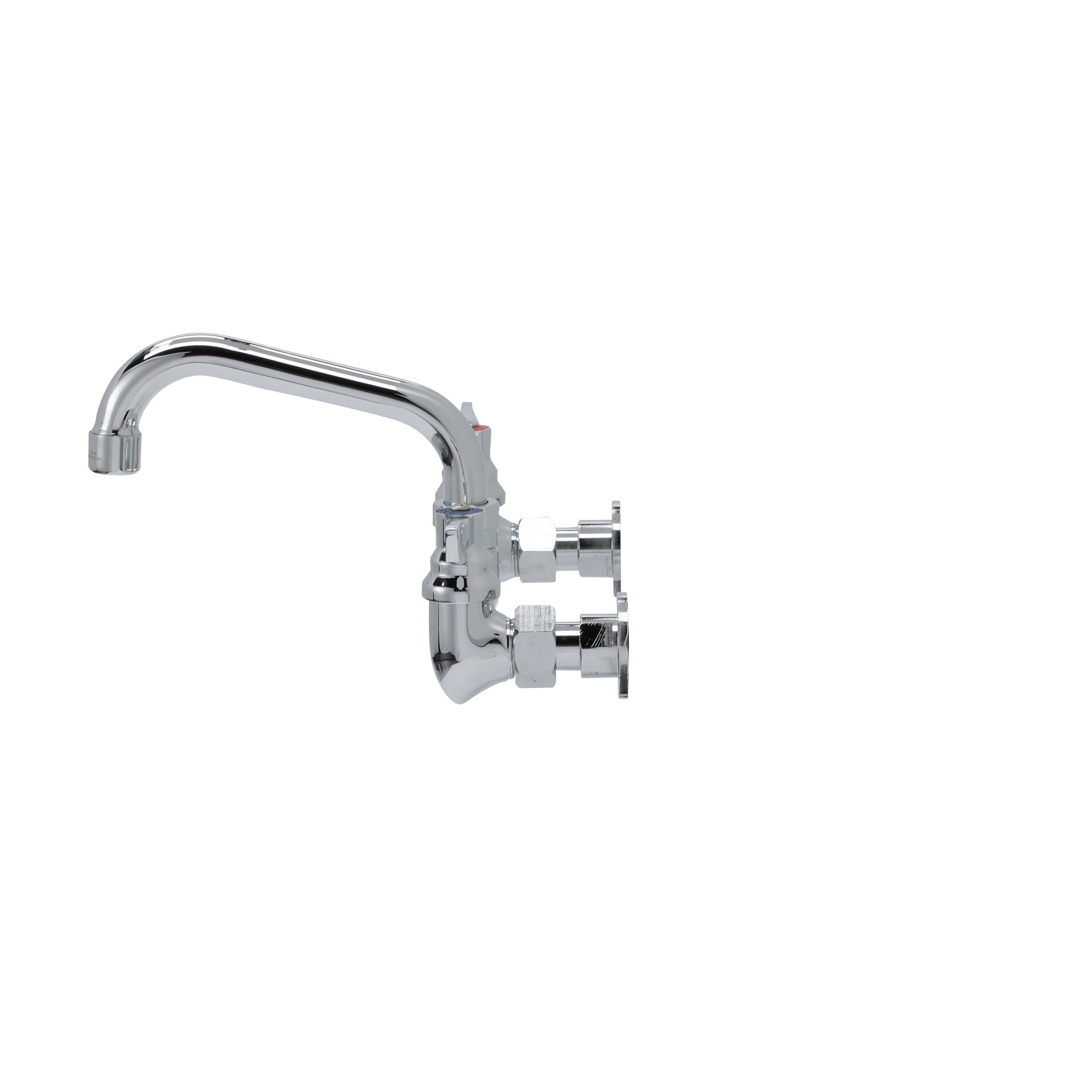 Wall Mount Faucet with 8-Inch Centers and 12-Inch Swivel Spout - Perfect for Kitchen, Bathroom, and Laundry Room Sink Installations