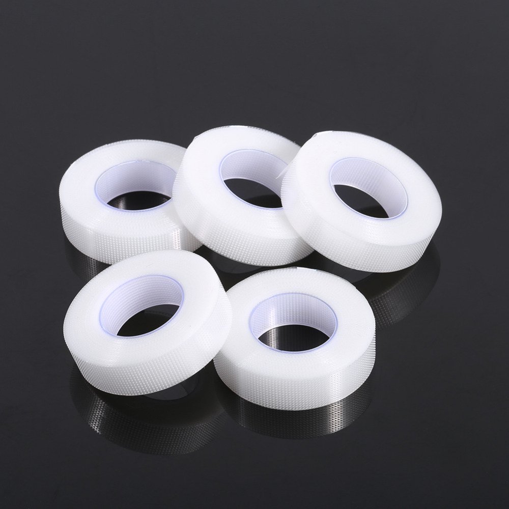5 Rolls Medical PE Tape for Eyelash Extensions - Transparent, Breathable Eyelid Tape for False & Individual Lashes - Makeup Tools for Professional & Home Use