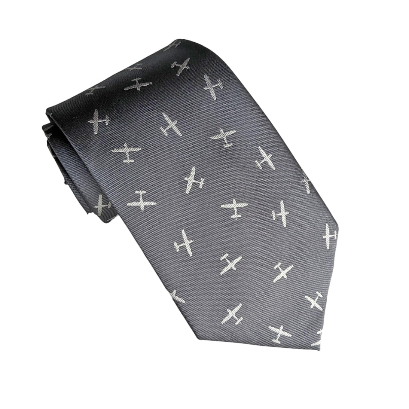 Maker V Airplane Necktie - Stylish Pilot & Aviation Tie for Travel Enthusiasts - Perfect Flight Attendant Gift for Men & Women - Ideal for Airline Crew, Aviation Events & Business Travel