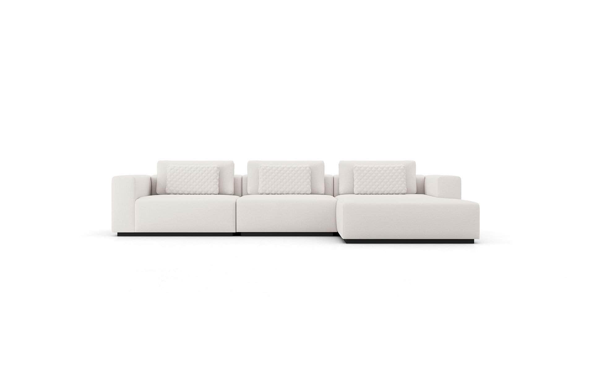 Spruce Modular Sectional Sofa with Right Facing Chaise - Chalk Fabric Upholstery | 2 Configurations | Perfect for Living Room, Lounge & Family Gatherings
