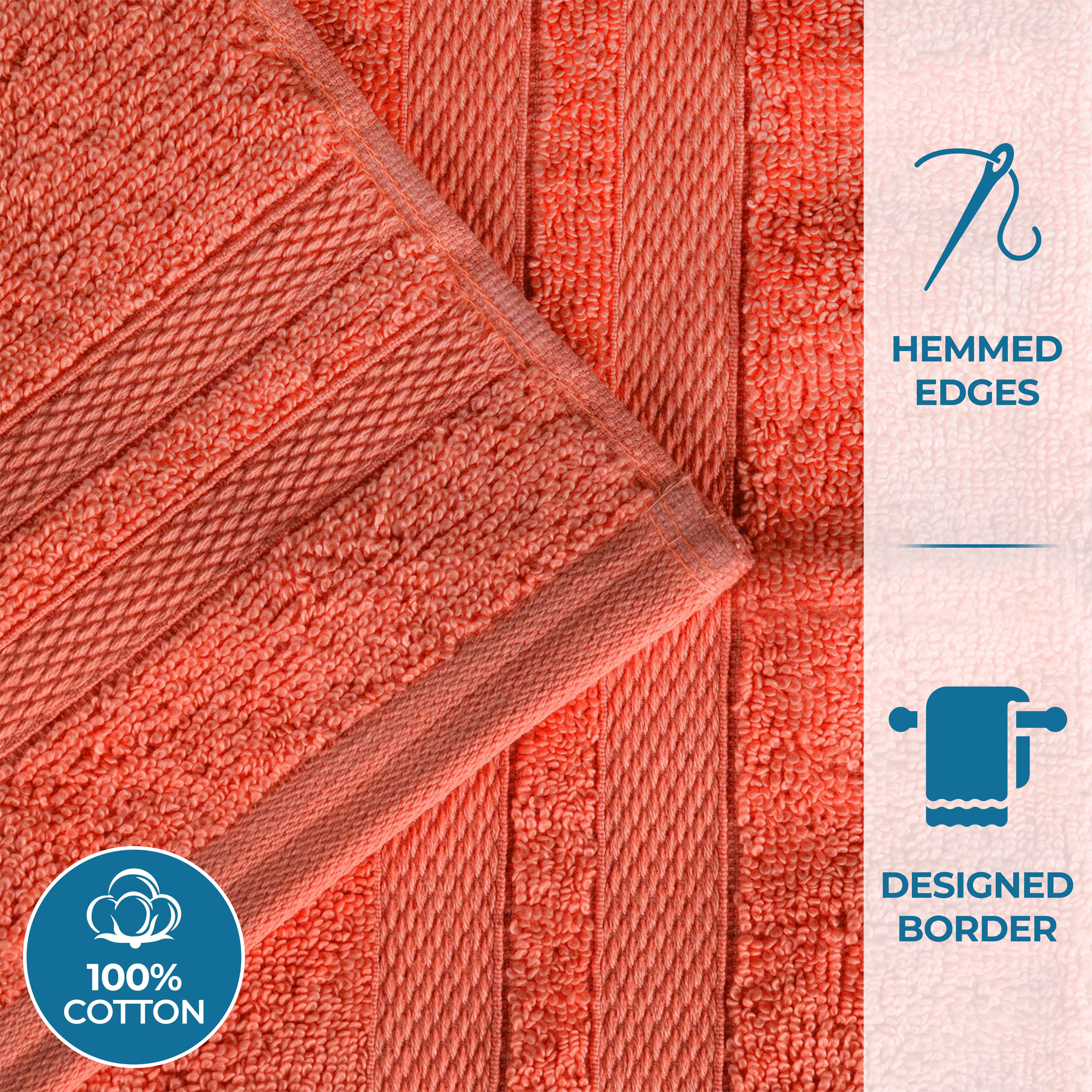 Ultra Soft Cotton Absorbent Bath Towel Set - 6 Piece Solid Color Collection for Spa, Gym & Luxury Home Use