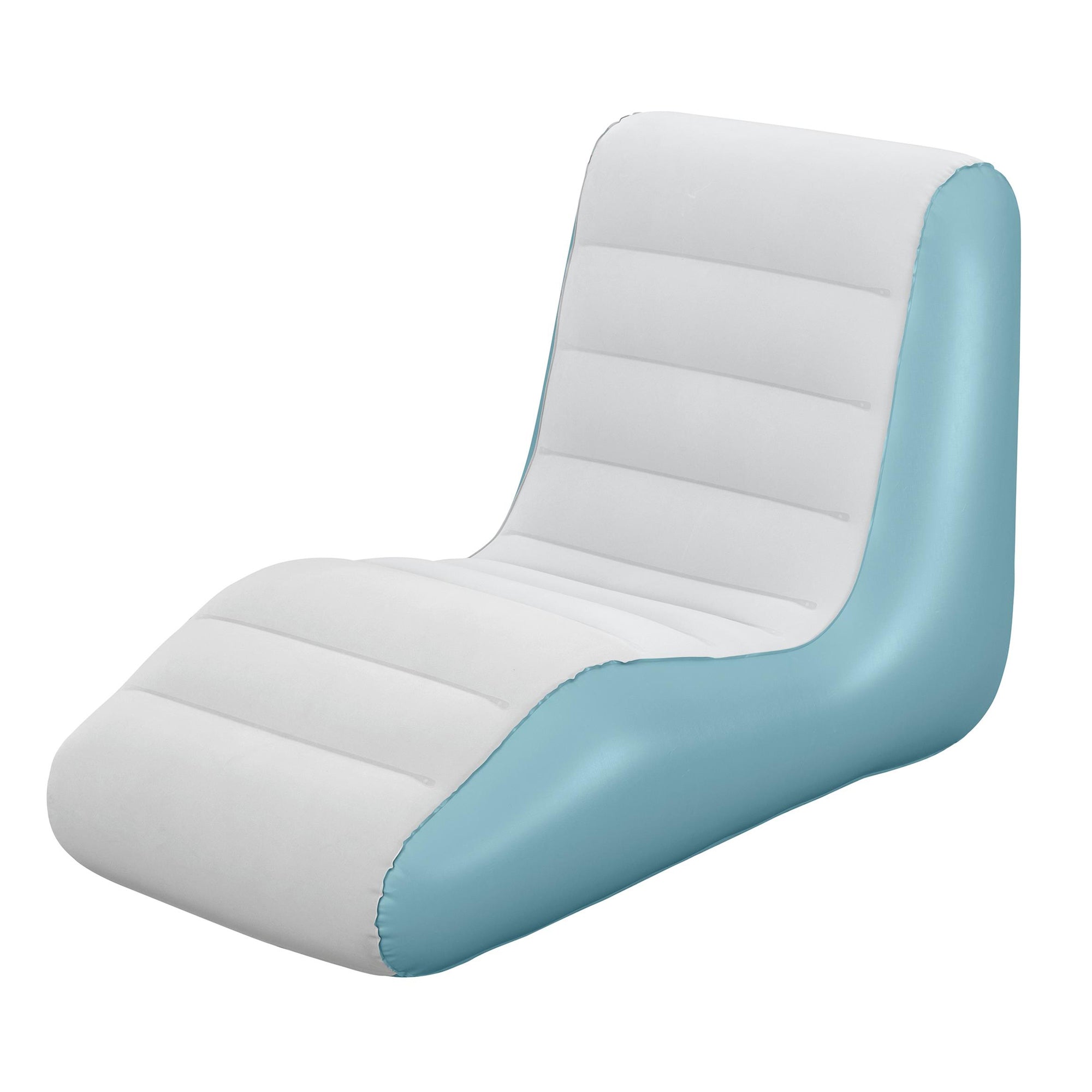Bestway Leisure Luxe Chaise Lounger Inflatable Air Recliner - Blue & Grey - Perfect for Poolside Relaxation, Beach Lounging & Outdoor Comfort