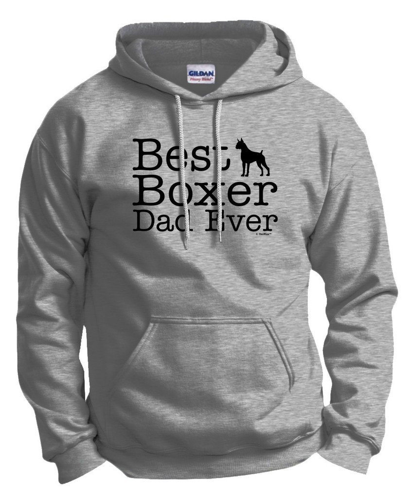 ThisWear Best Boxer Dad Ever Hoodie Sweatshirt - Perfect Gift for Dog Lovers | Cozy Pullover for Dog Walking, Training & Outdoor Activities