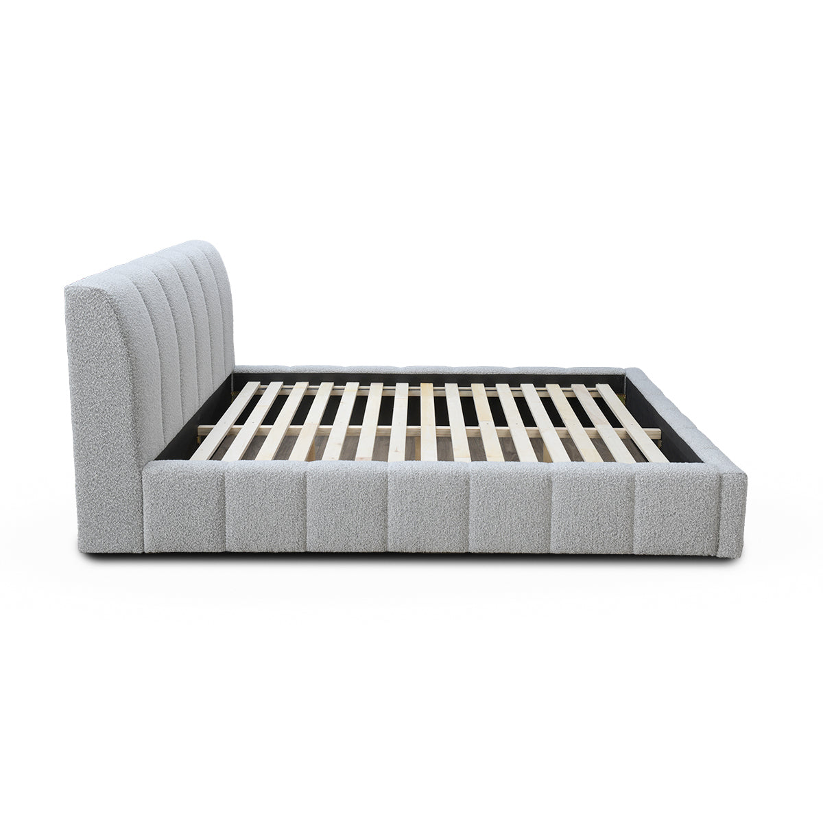 Allocco Boucle Queen Bed - Soft & Luxurious Upholstered Bed Frame for Bedroom - Perfect for Modern, Cozy, and Elegant Home Decor