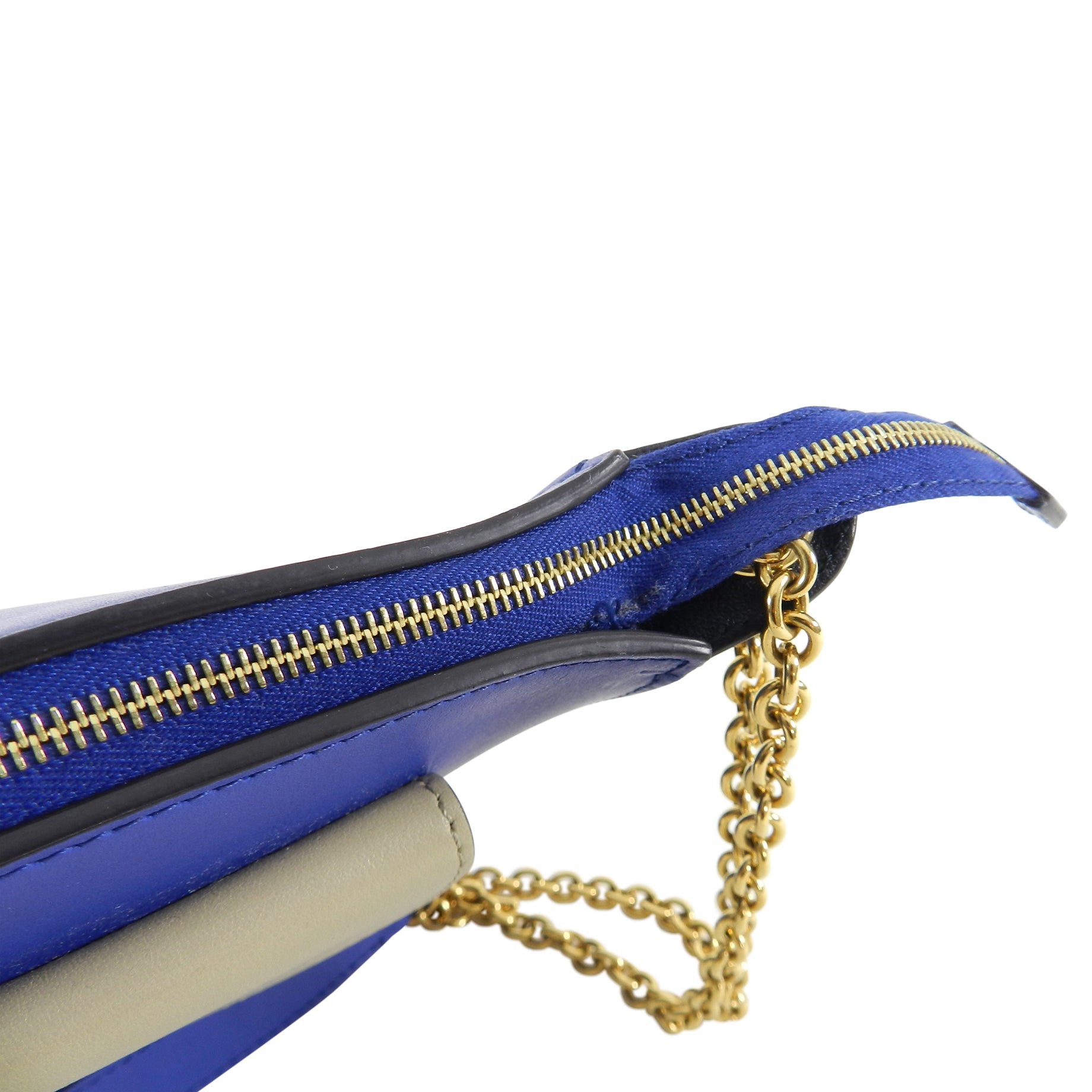 Celine Tricolor Blue Burgundy Taupe Leather Crossbody Bag with Front Pocket - Perfect for Work, Travel & Everyday Use