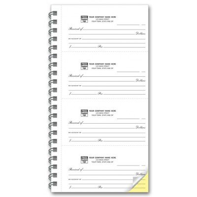 4-Part Carbonless Receipt Book - 2-Page Per Set | Duplicate & Triplicate Forms for Small Business, Retail, and Restaurant Use