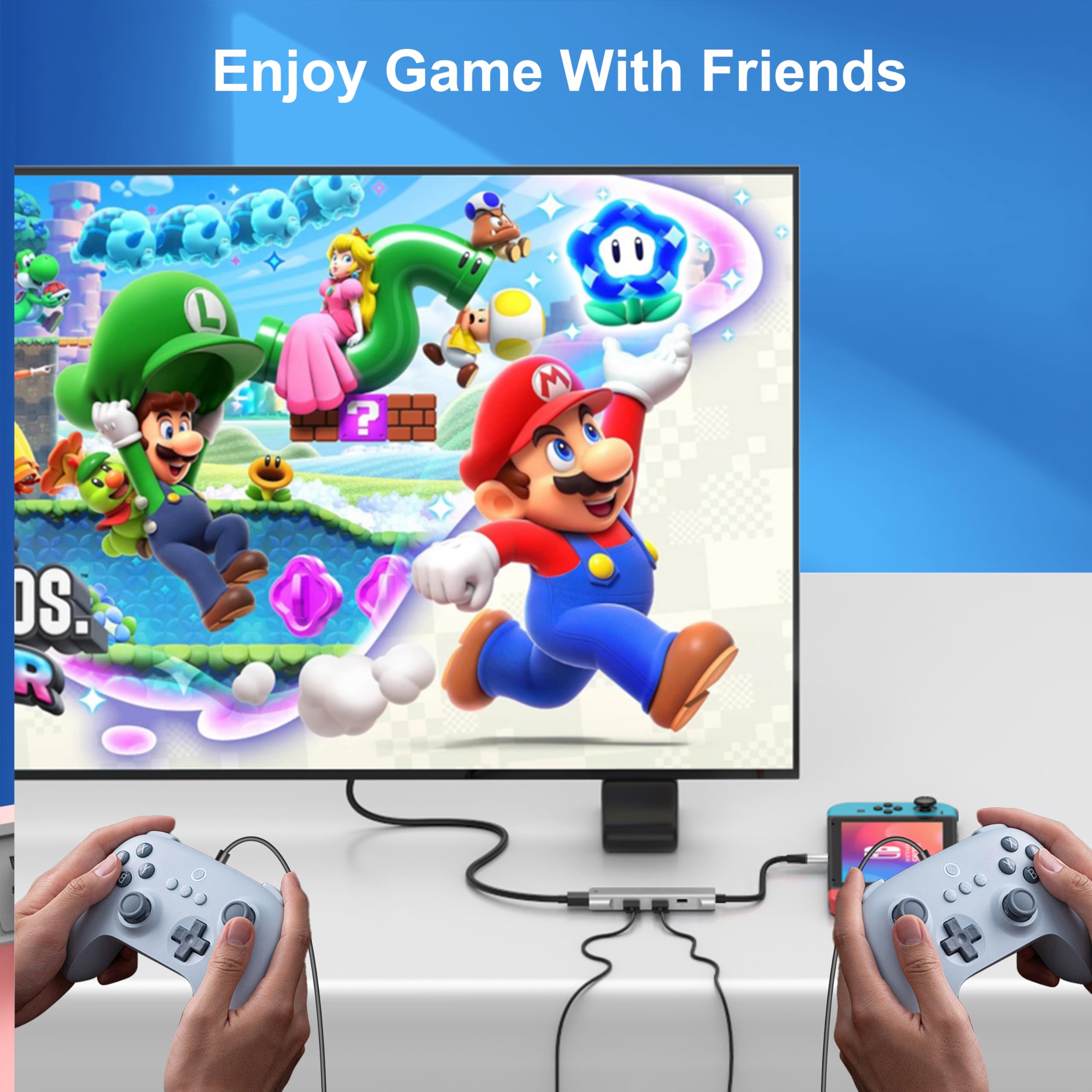 RREAKA Switch Dock for Nintendo Switch/Switch OLED - Portable 4K HDMI Docking Station Replacement with USB-C Cable | Travel & Home Gaming Setup for TV & On-the-Go Play
