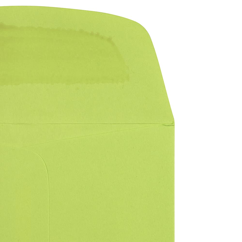 JAM PAPER #7 Coin Envelopes 3.5x6.5 - Lime Green (250/Box) for Business & Crafts