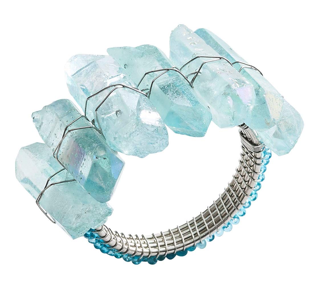 Kim Seybert Radiant Napkin Rings - Set of 4 in Seafoam Green - Elegant Table Setting for Dinner Parties, Weddings & Holiday Decor