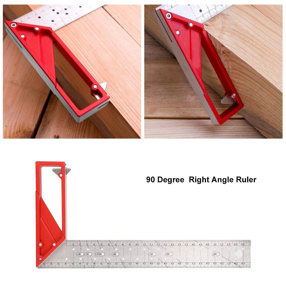 Famus 30cm Stainless Steel Right Angle Ruler - 45°/90° Precision Woodworking Try Square for Carpentry, DIY Projects & Engineering Measurements | Durable Metal Square Tool for Woodworkers, Craftsmen & Hobbyists
